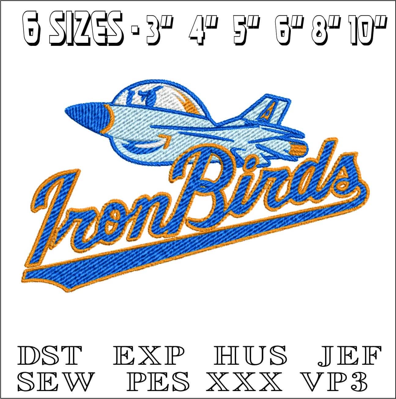 Aberdeen-Iron Birds-logo- Elegant embroidery design file - instant download — view 2