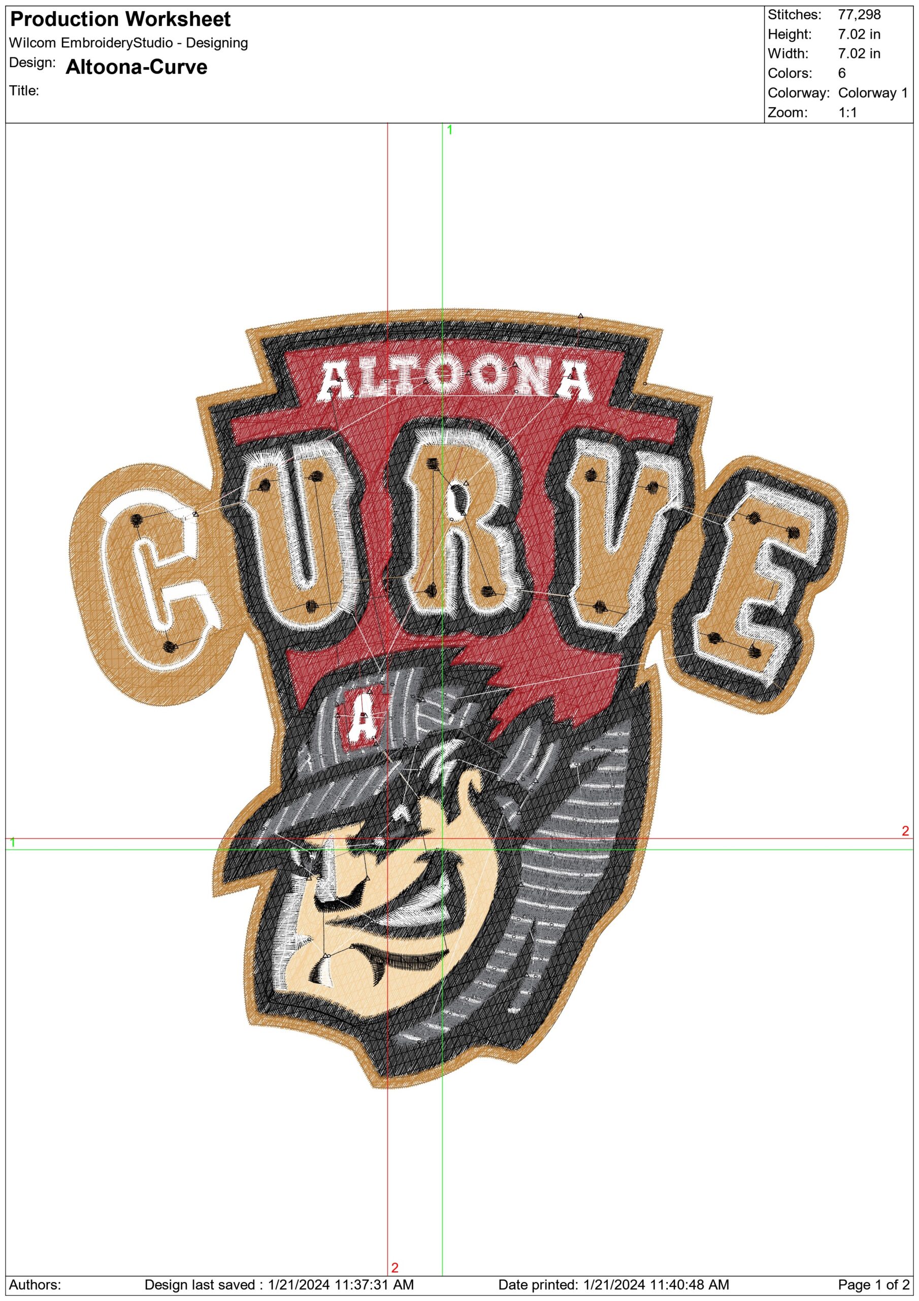 Altoona-Curve-logo- Elegant embroidery design file - instant download — view 3