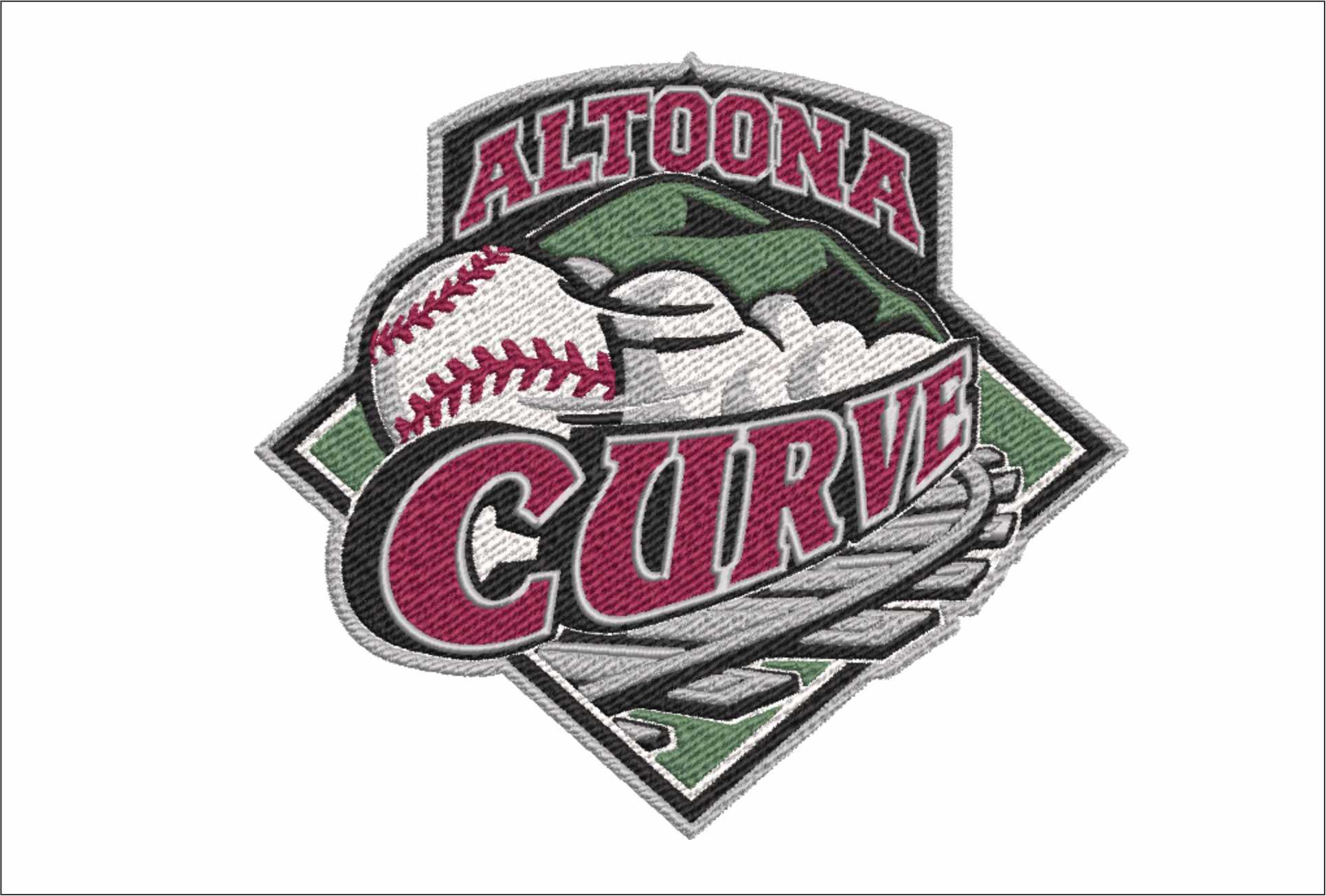 Altoona-Curve-Logo-1999- Elegant embroidery design file - instant download