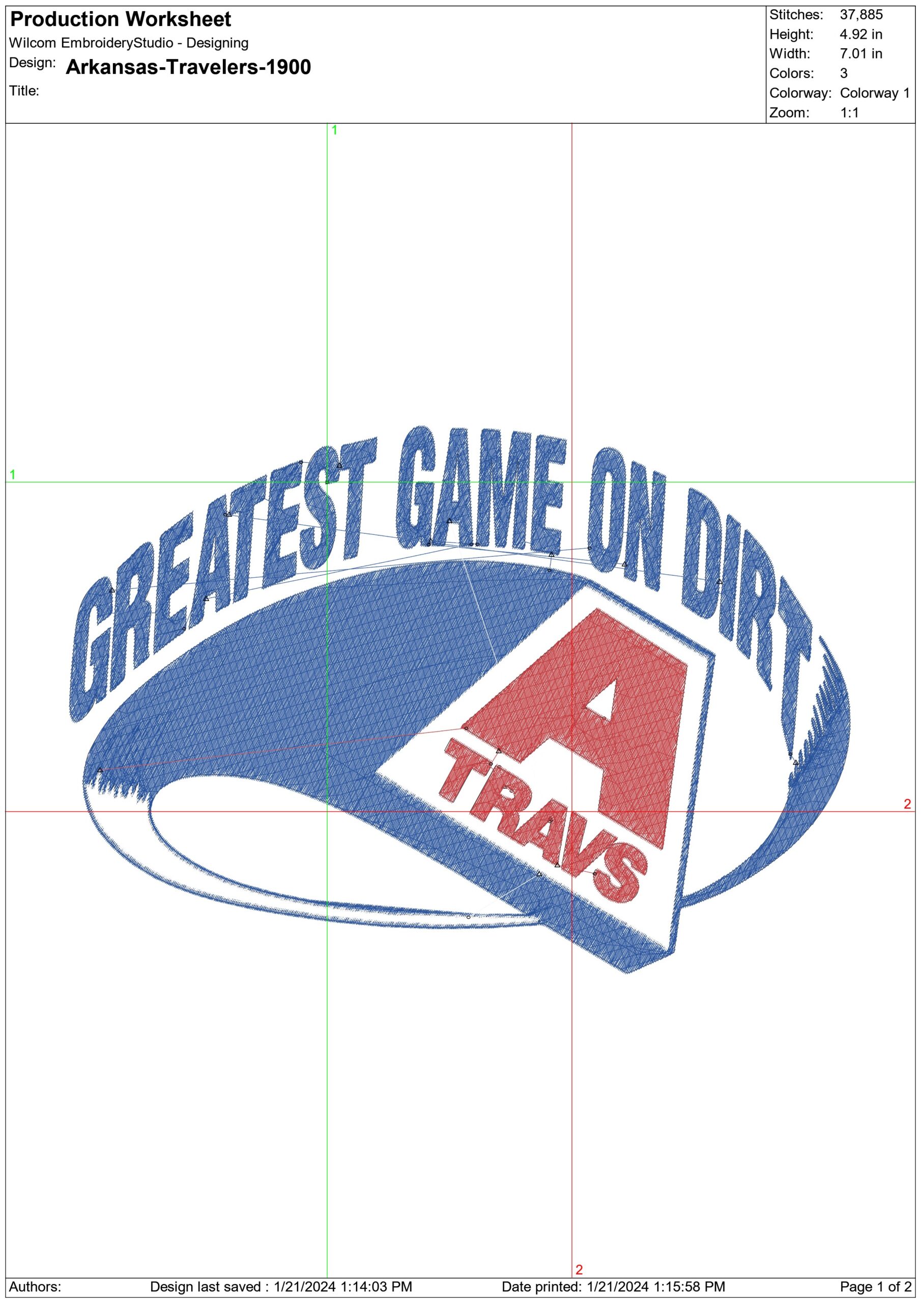 Arkansas-Travelers-Logo-1900s- Elegant embroidery design file - instant download — view 3