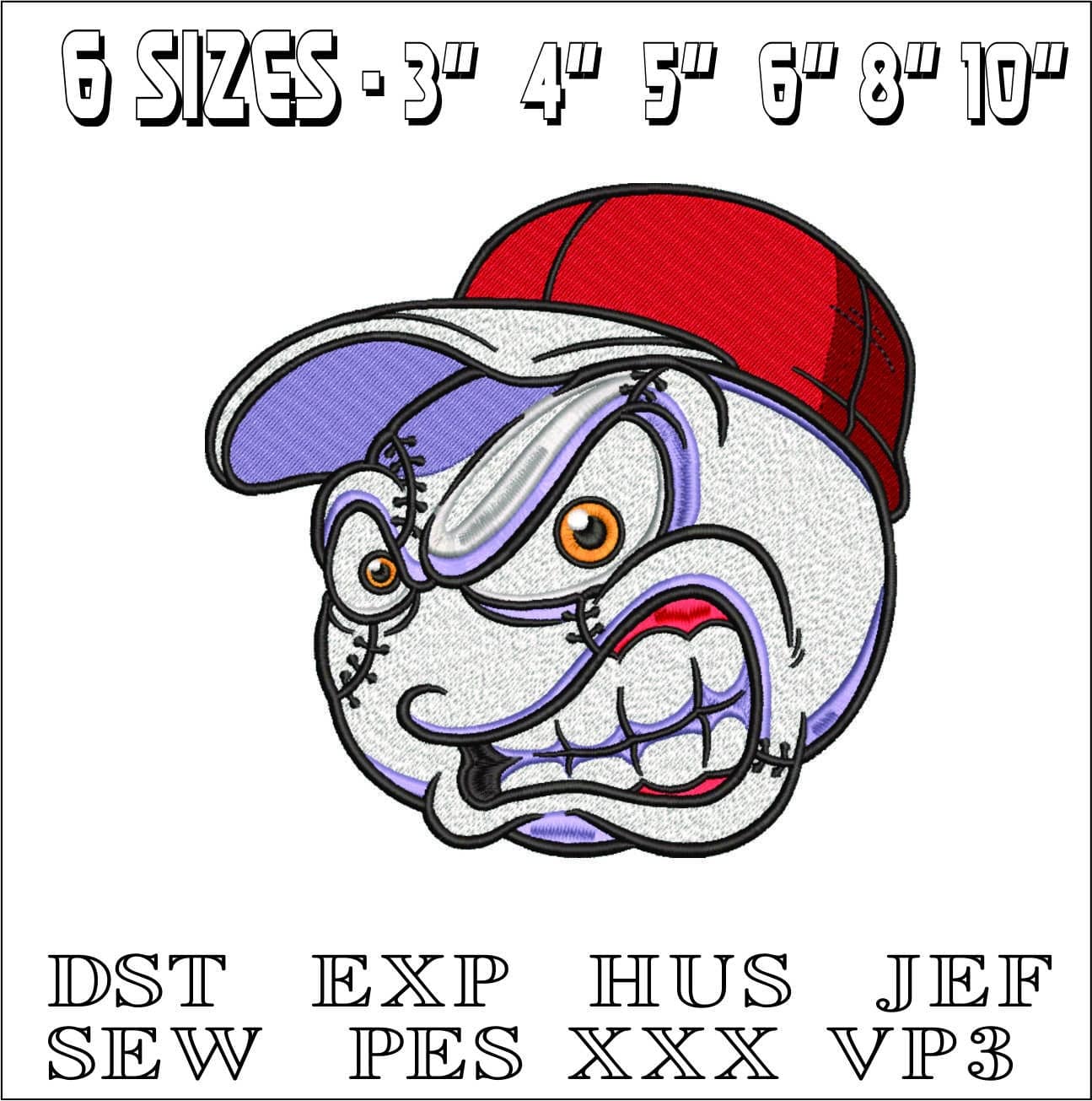 Cartoon Baseball- Elegant embroidery design file - instant download — view 2
