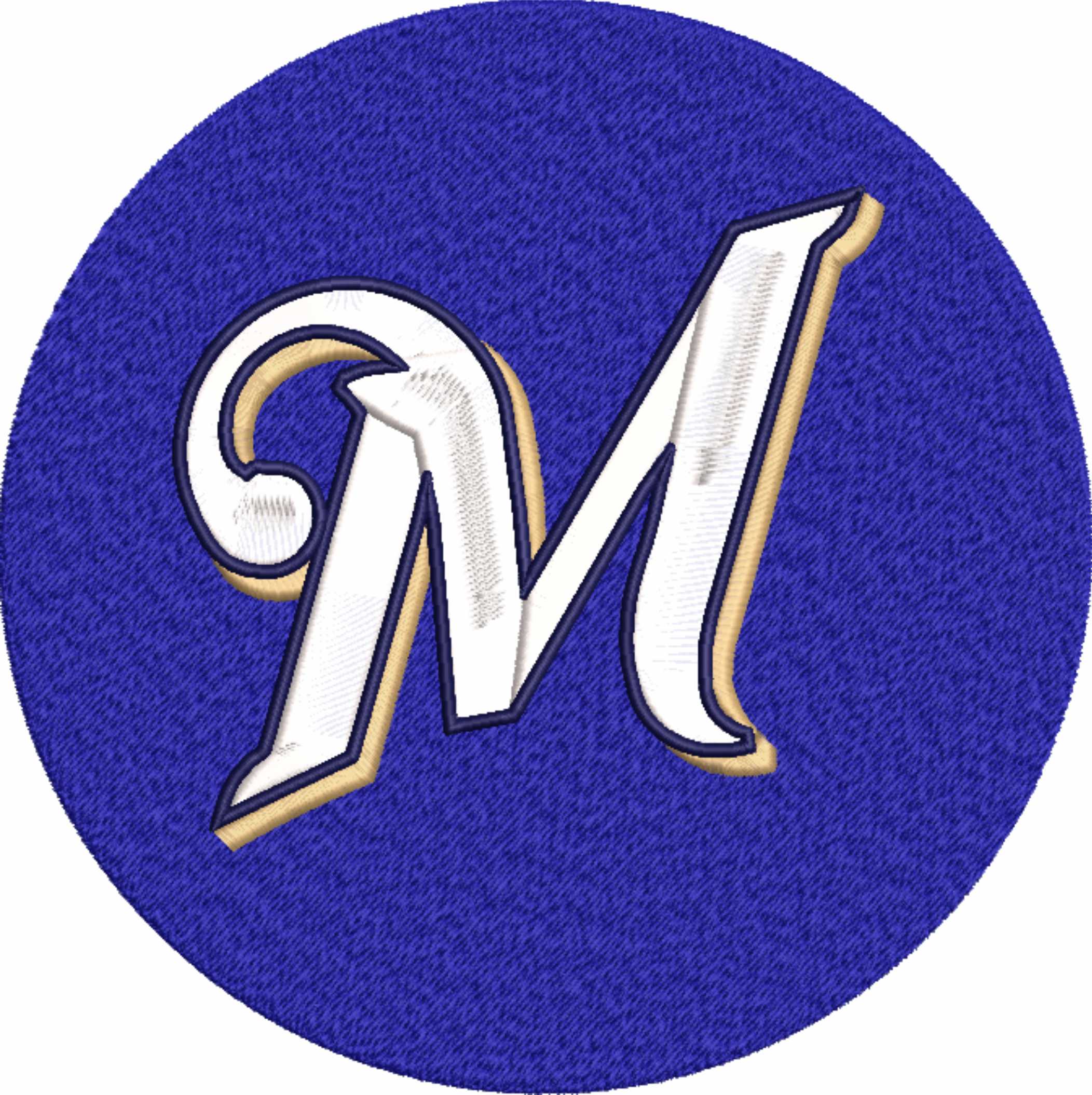 Milwaukee Brewers Emblem- Elegant embroidery design file - instant download