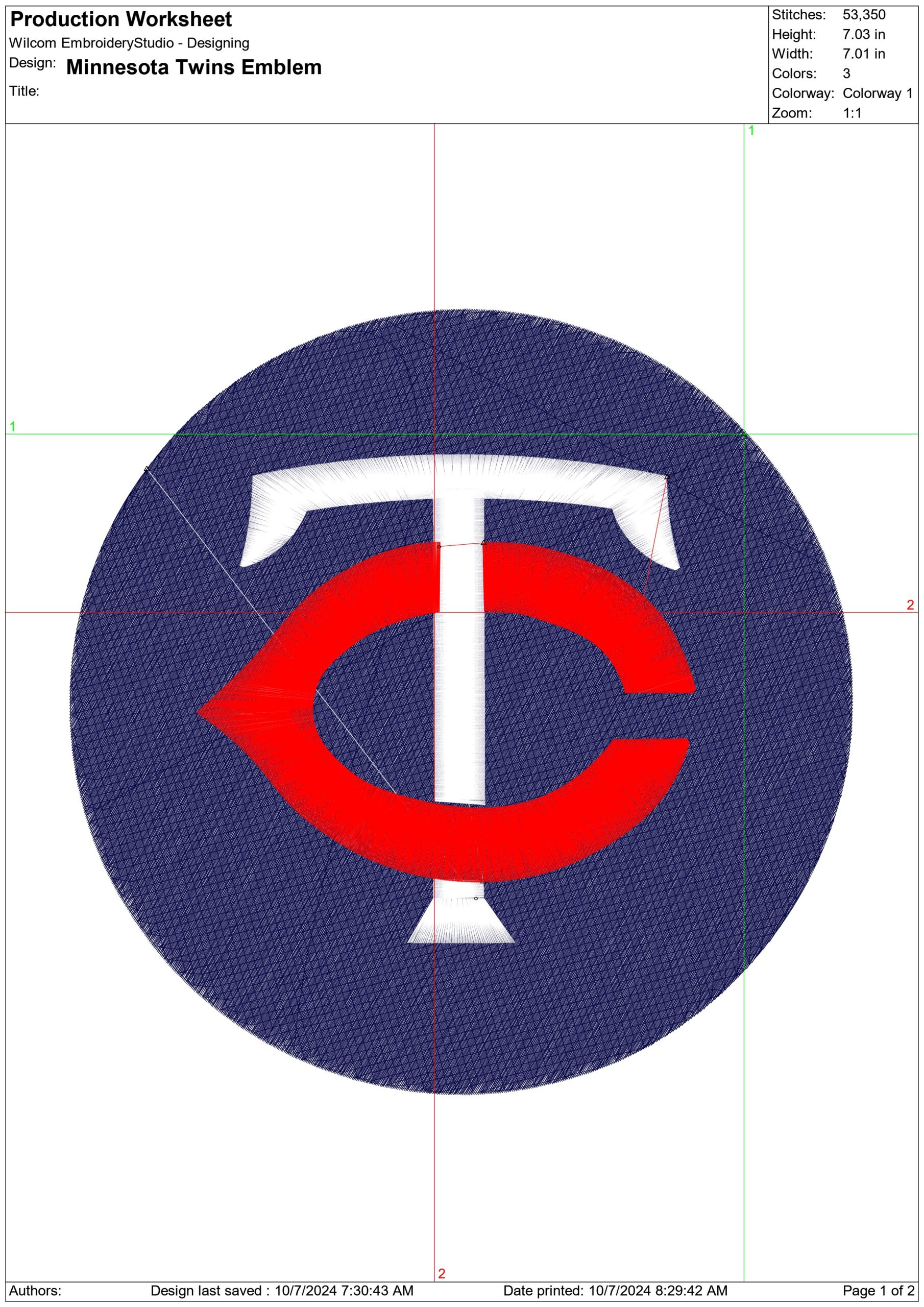 Minnesota Twins Emblem- Elegant embroidery design file - instant download — view 3