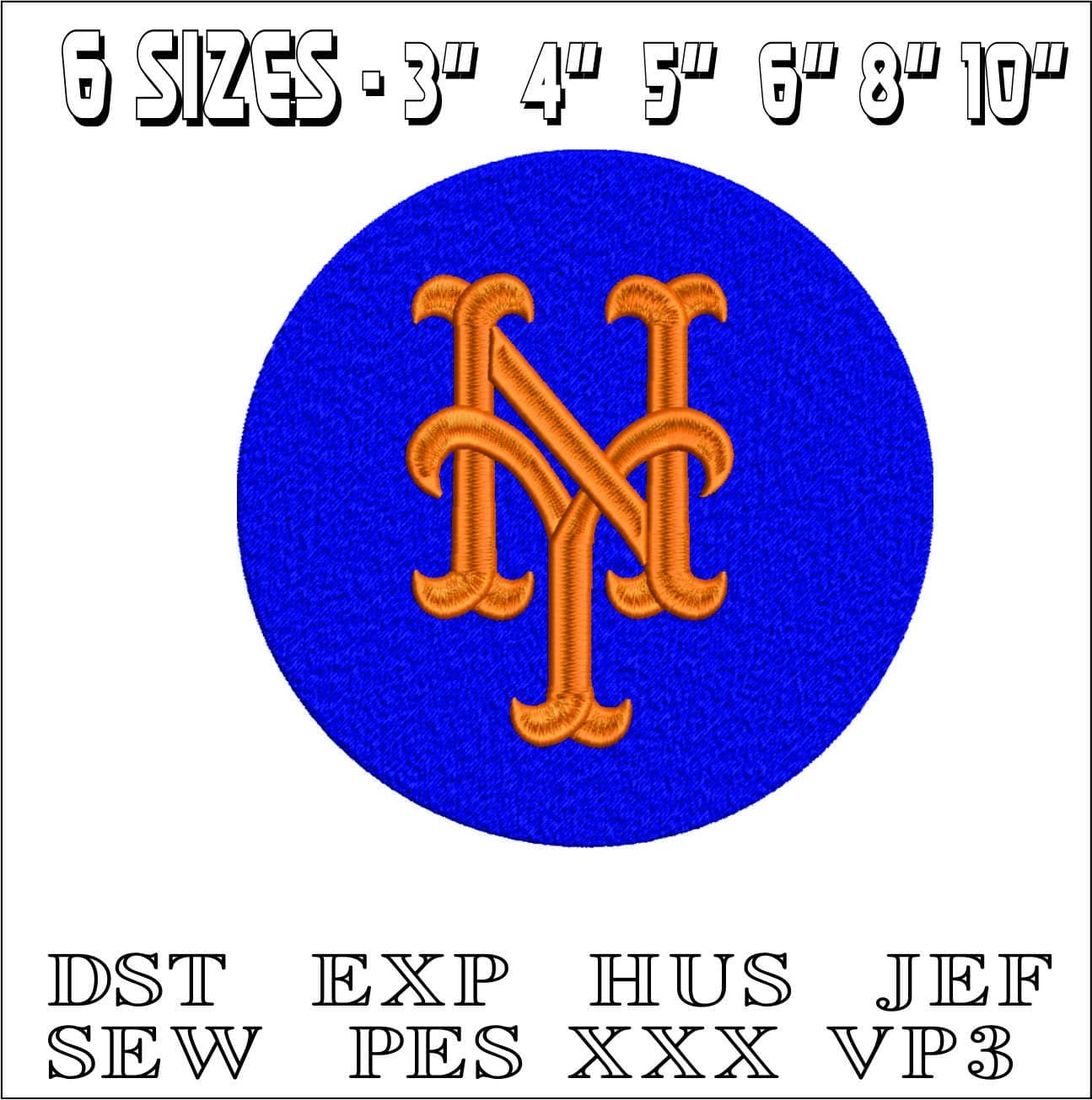 New York Mets Emblem- Elegant embroidery design file - instant download — view 2