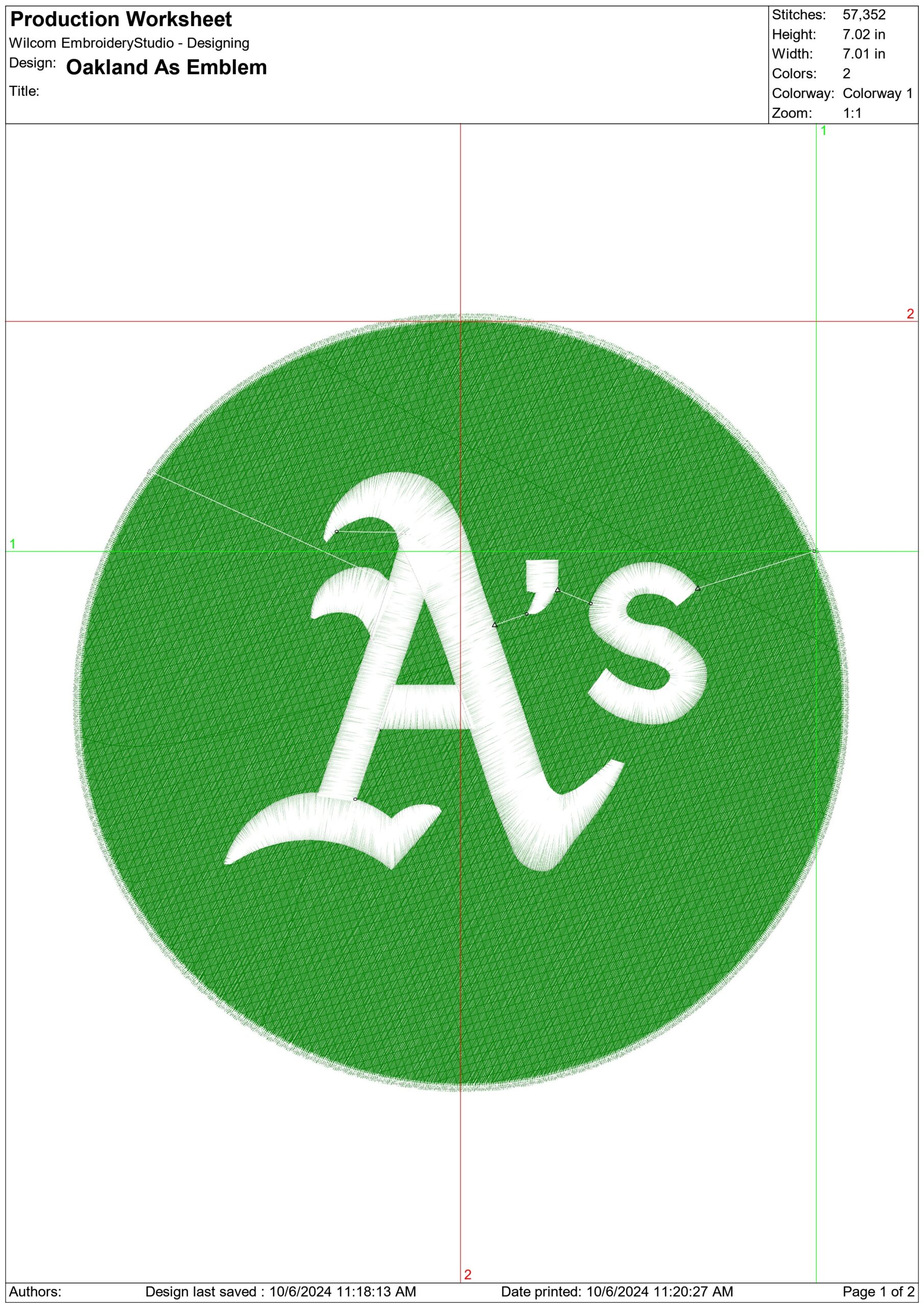 Oakland As Emblem- Elegant embroidery design file - instant download — view 3