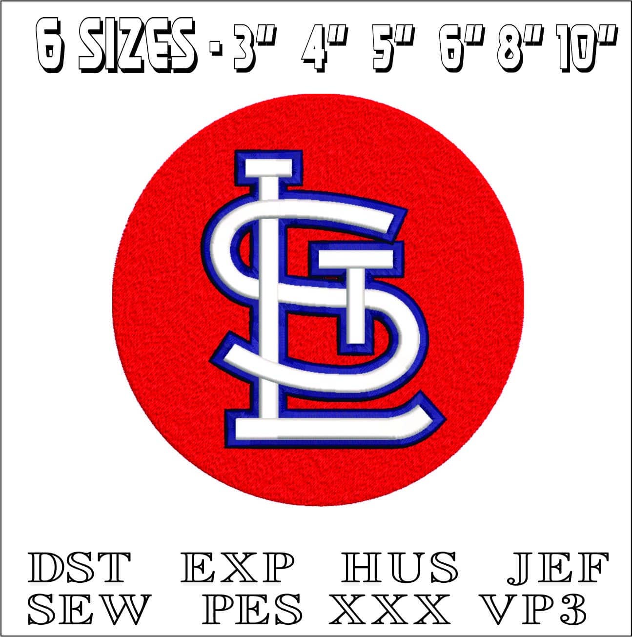 St Lious Cardinals Emblem- Elegant embroidery design file - instant download — view 2