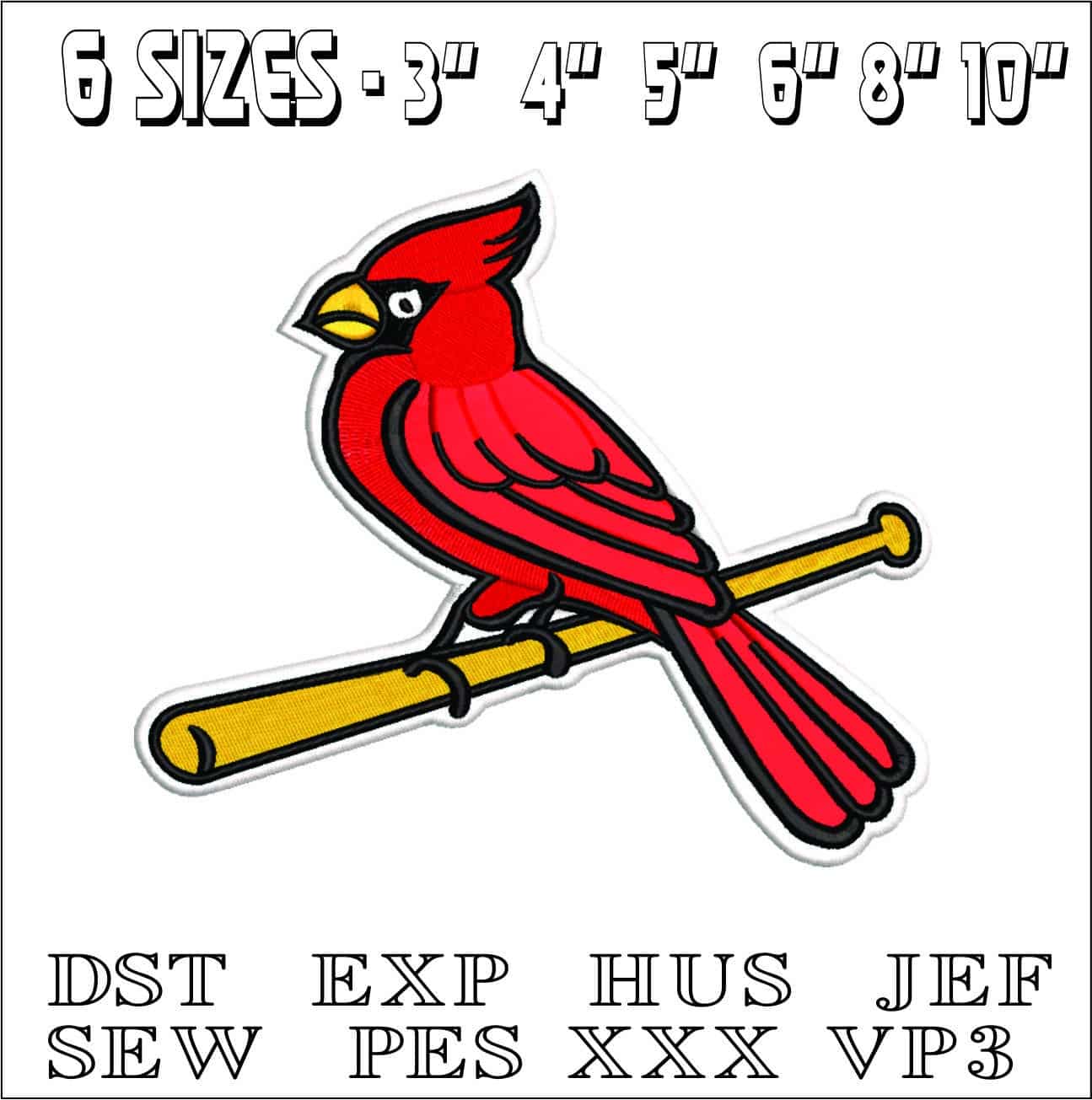 St Loius Cardinals- Elegant embroidery design file - instant download — view 2