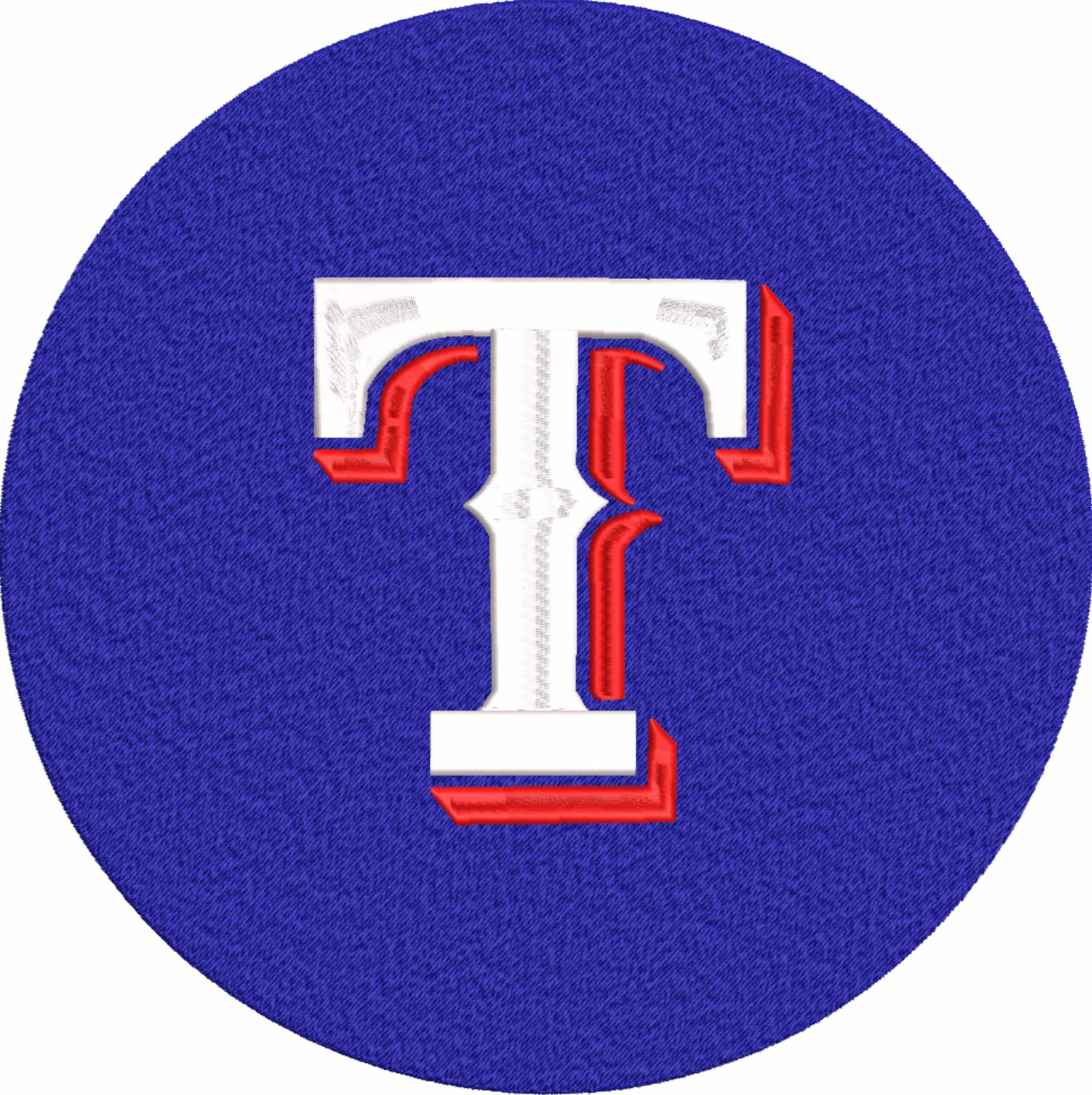 Texas Rangers Emblem- Elegant embroidery design file - instant download