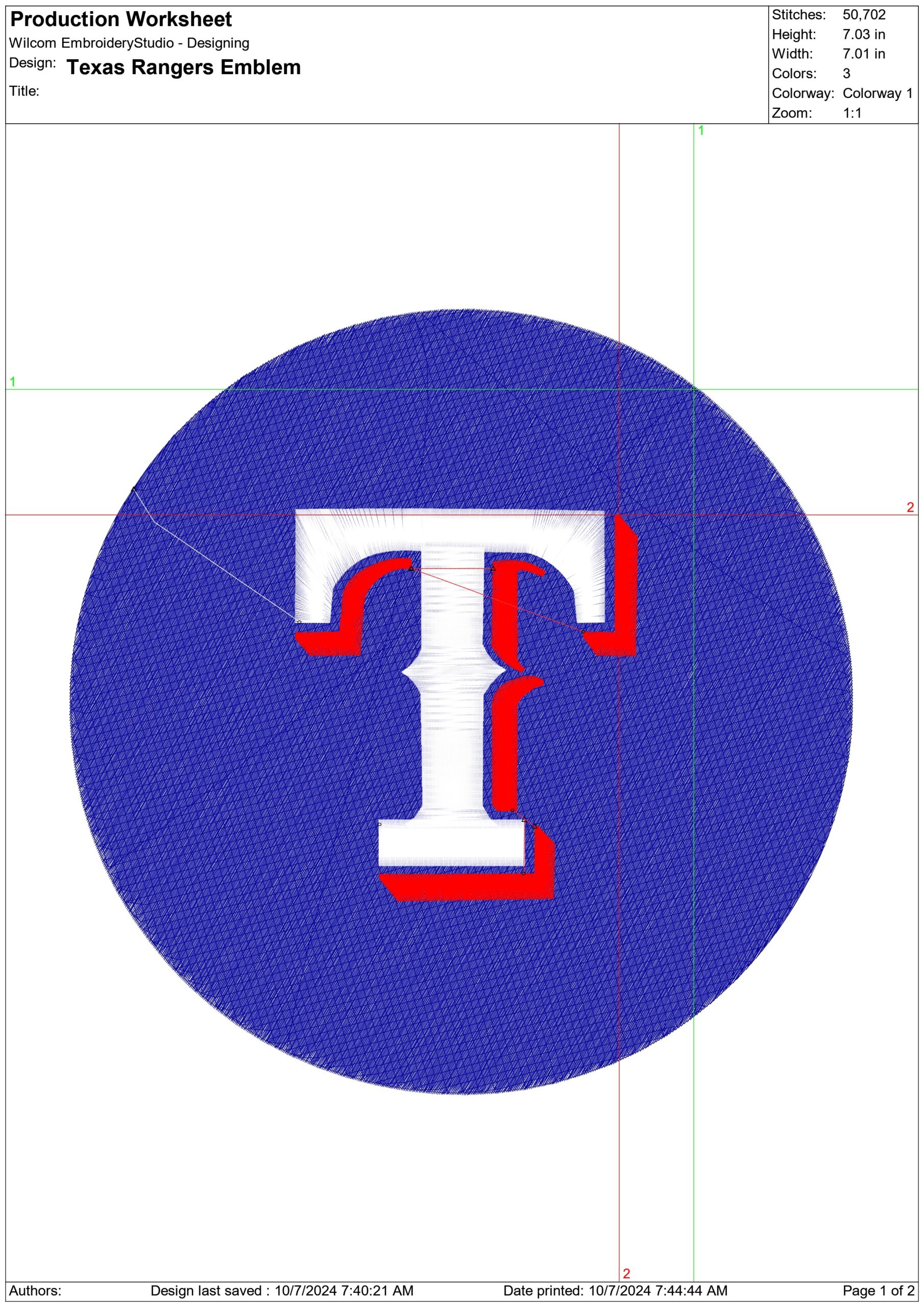 Texas Rangers Emblem- Elegant embroidery design file - instant download — view 4