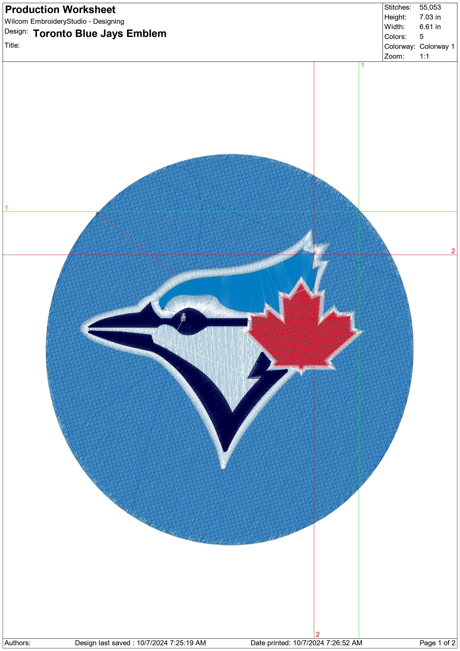 Toronto Blue Jays Emblem- Elegant embroidery design file - instant download — view 4