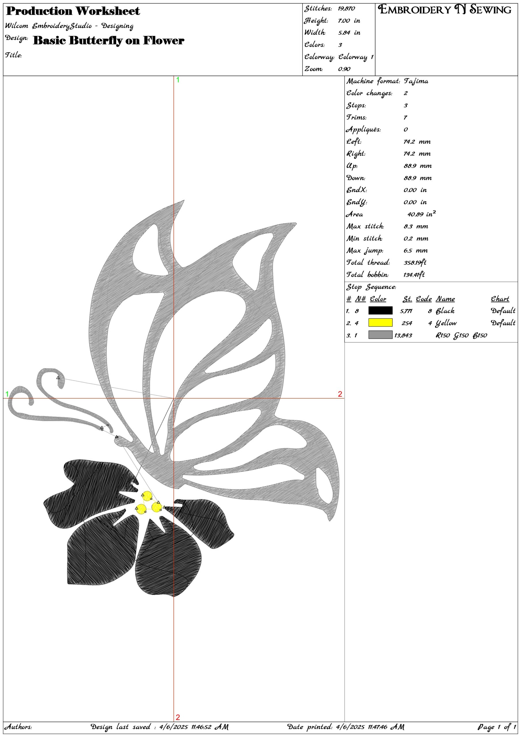 Basic Butterfly on Flower- Elegant embroidery design file - instant download — view 3