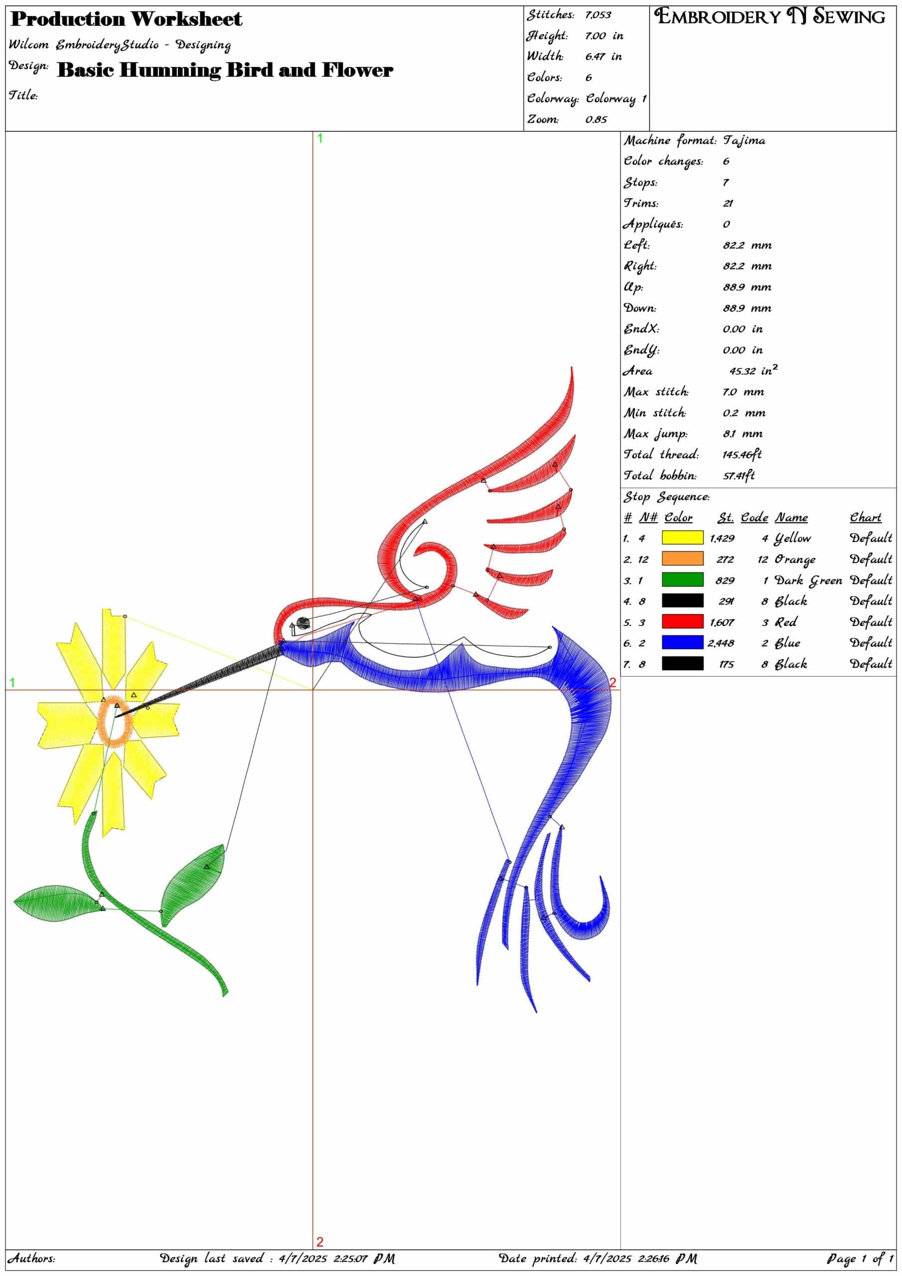 Basic Humming Bird and Flower- Elegant embroidery design file - instant download — view 3