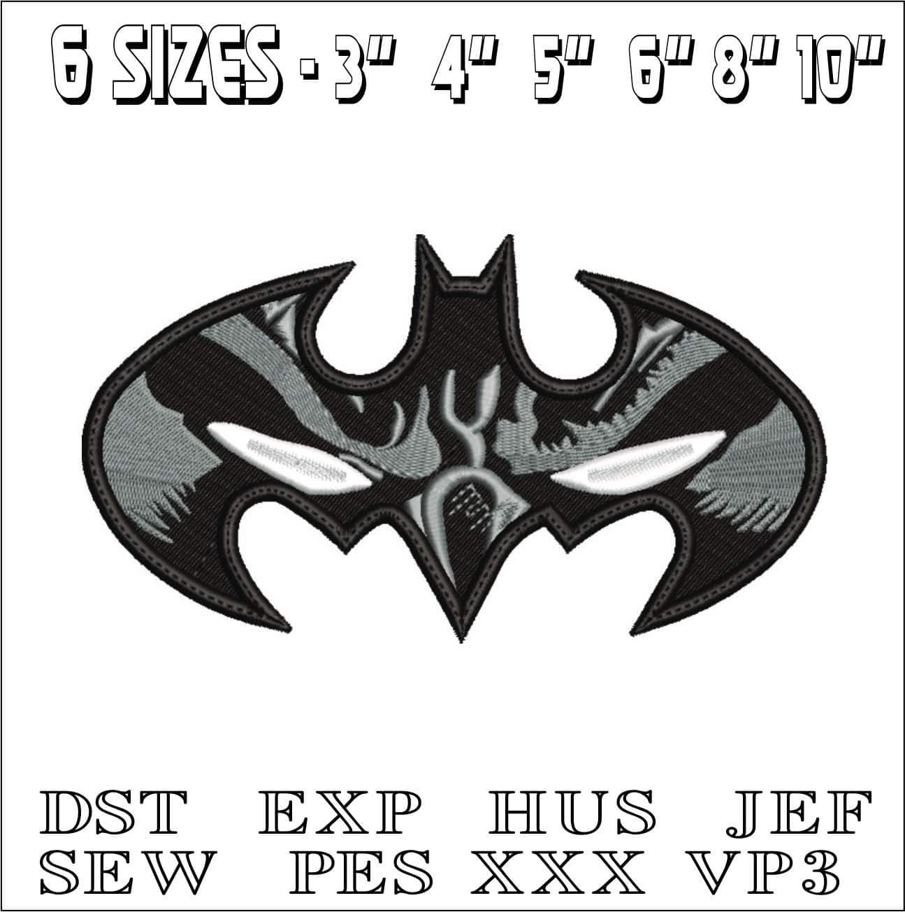 Batman Signal Eyes- Elegant embroidery design file - instant download — view 2