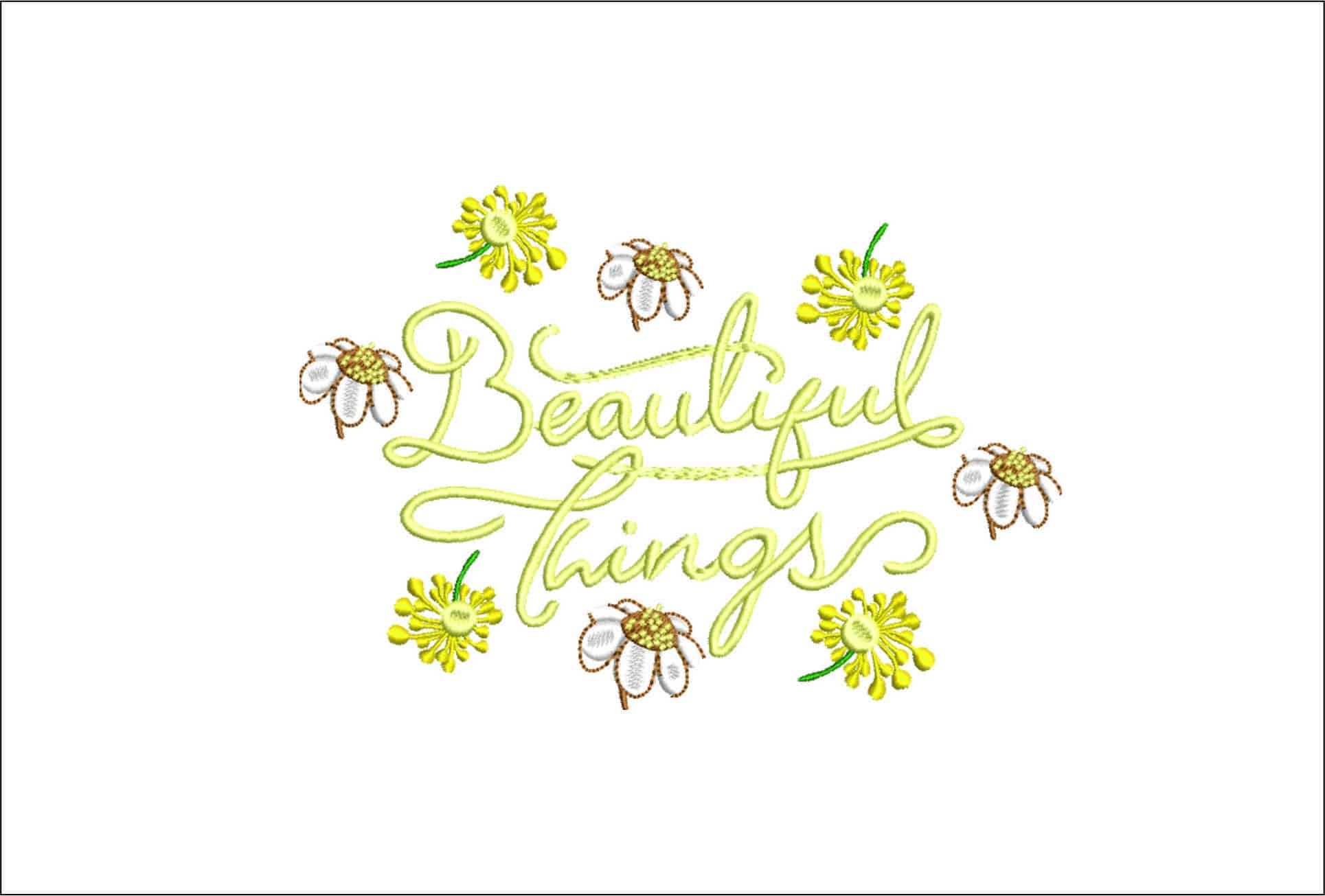Beautiful Things Flowers- Elegant embroidery design file - instant download