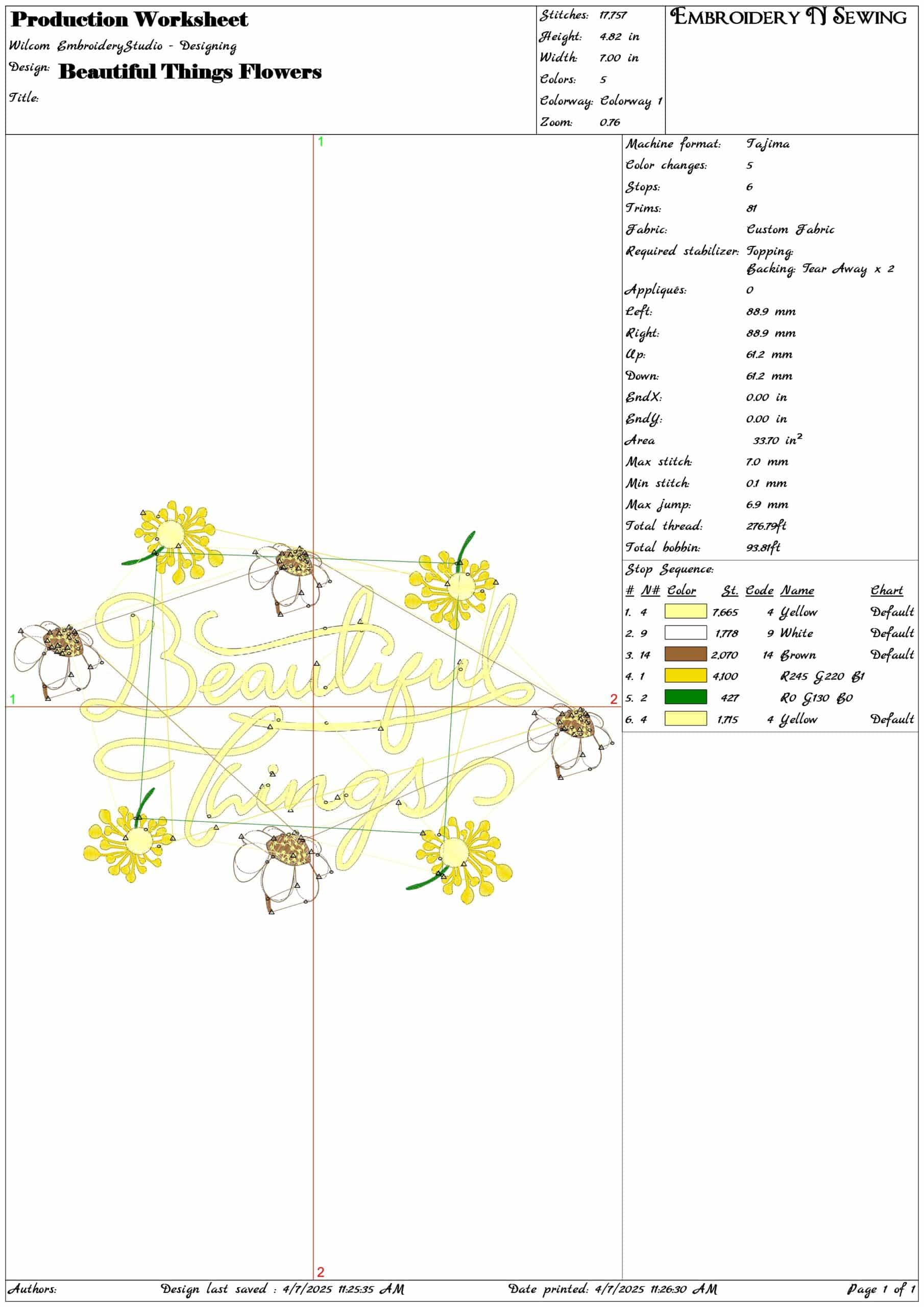 Beautiful Things Flowers- Elegant embroidery design file - instant download — view 3