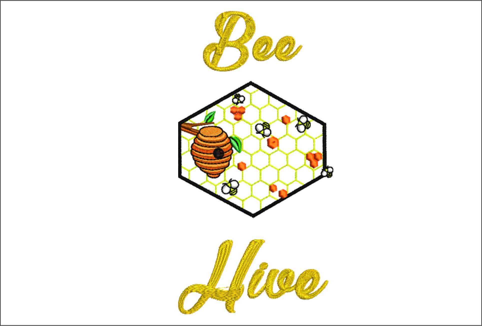 Bee Hive- Elegant embroidery design file - instant download