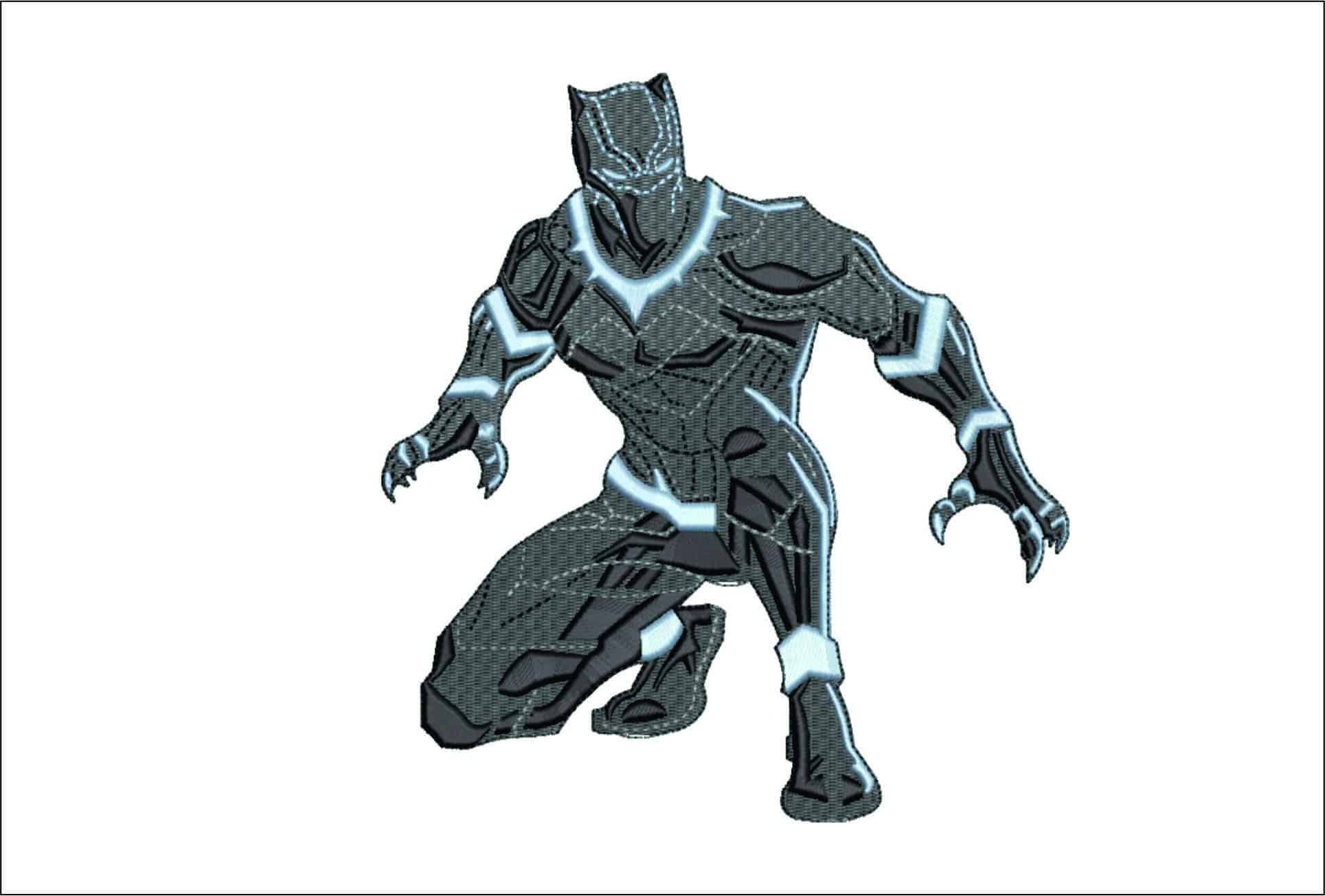 Black Panther- Elegant embroidery design file - instant download