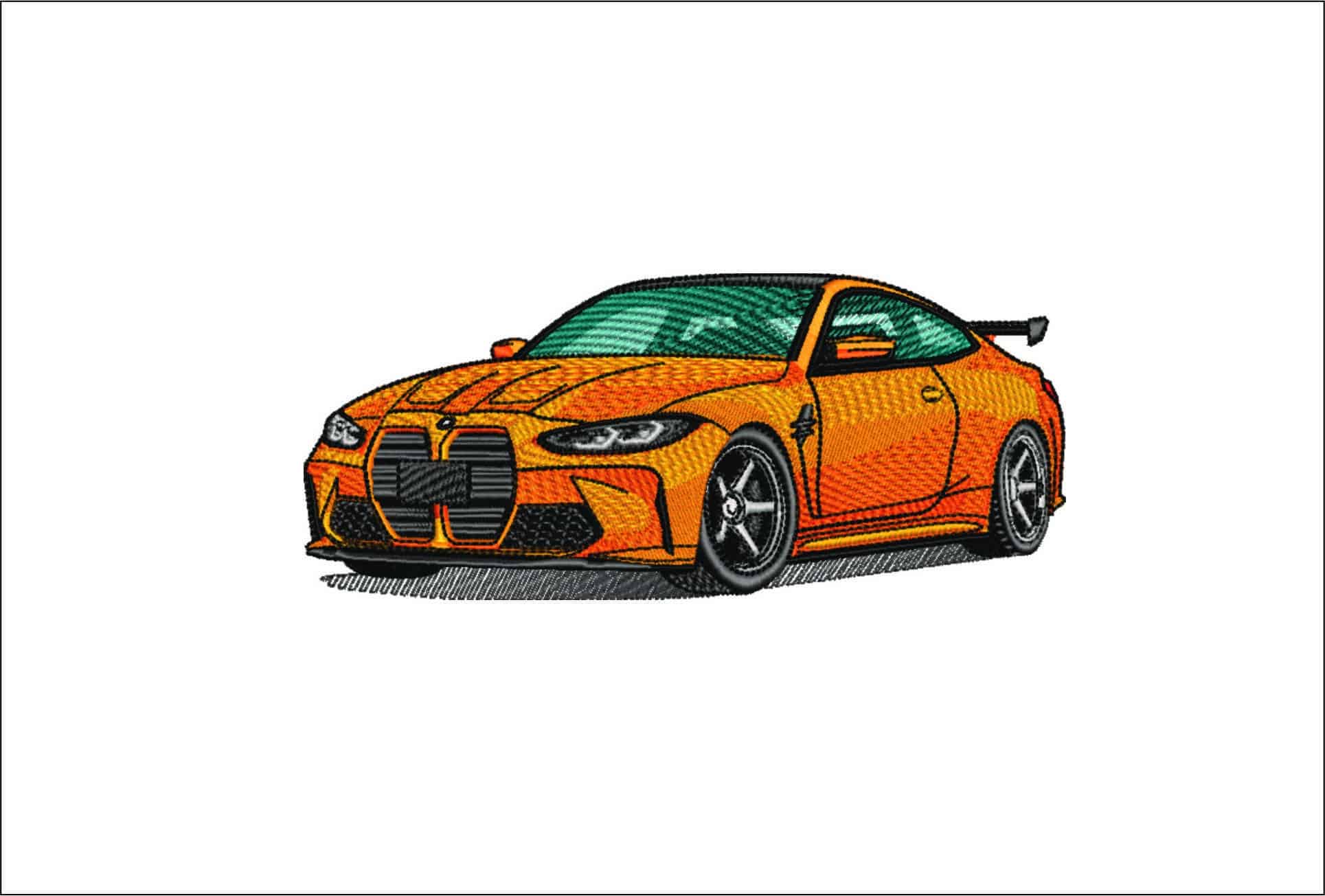 BMW 4 Series M4 G82- Elegant embroidery design file - instant download