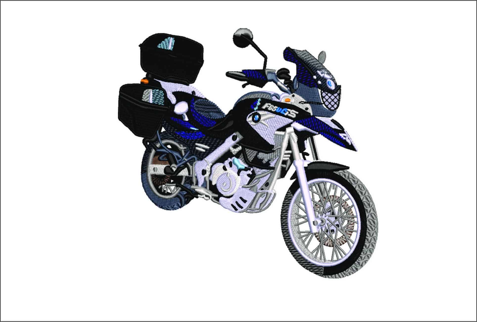 BMW F650GS Motorbike- Elegant embroidery design file - instant download