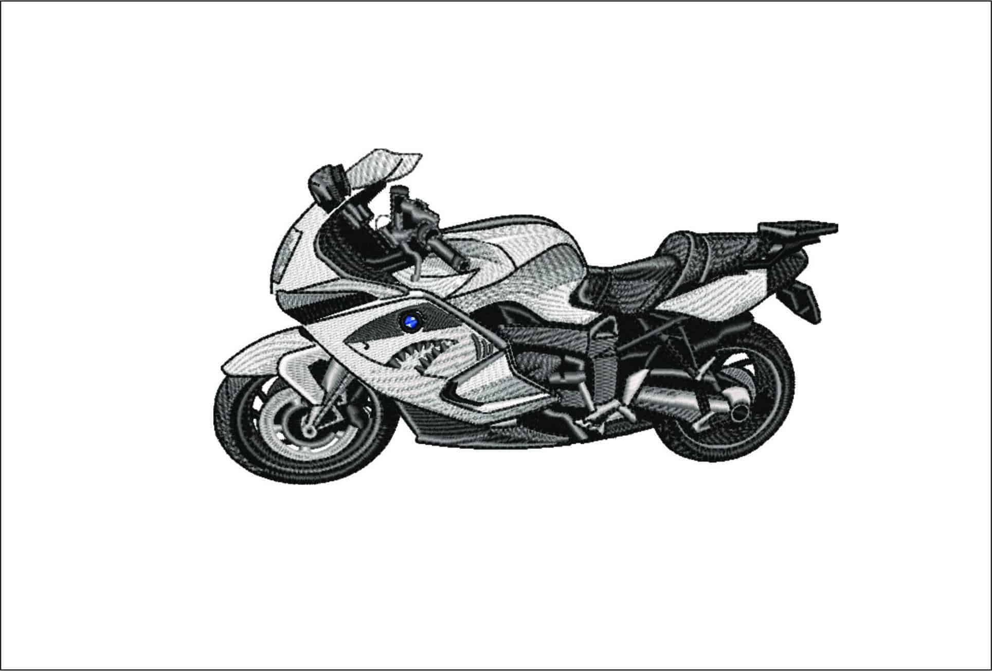 BMW K1300S Shark- Elegant embroidery design file - instant download