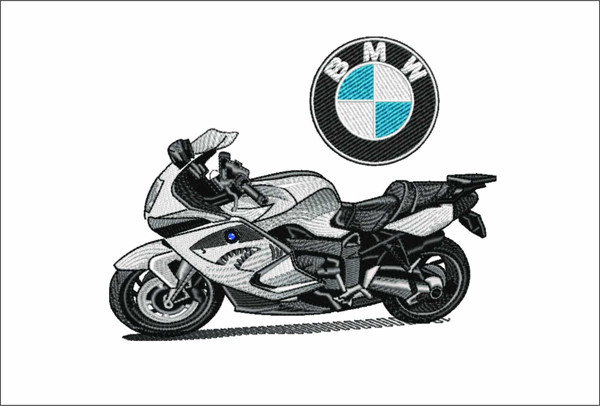 BMW K1300s Shark with Logo- Elegant embroidery design file - instant download