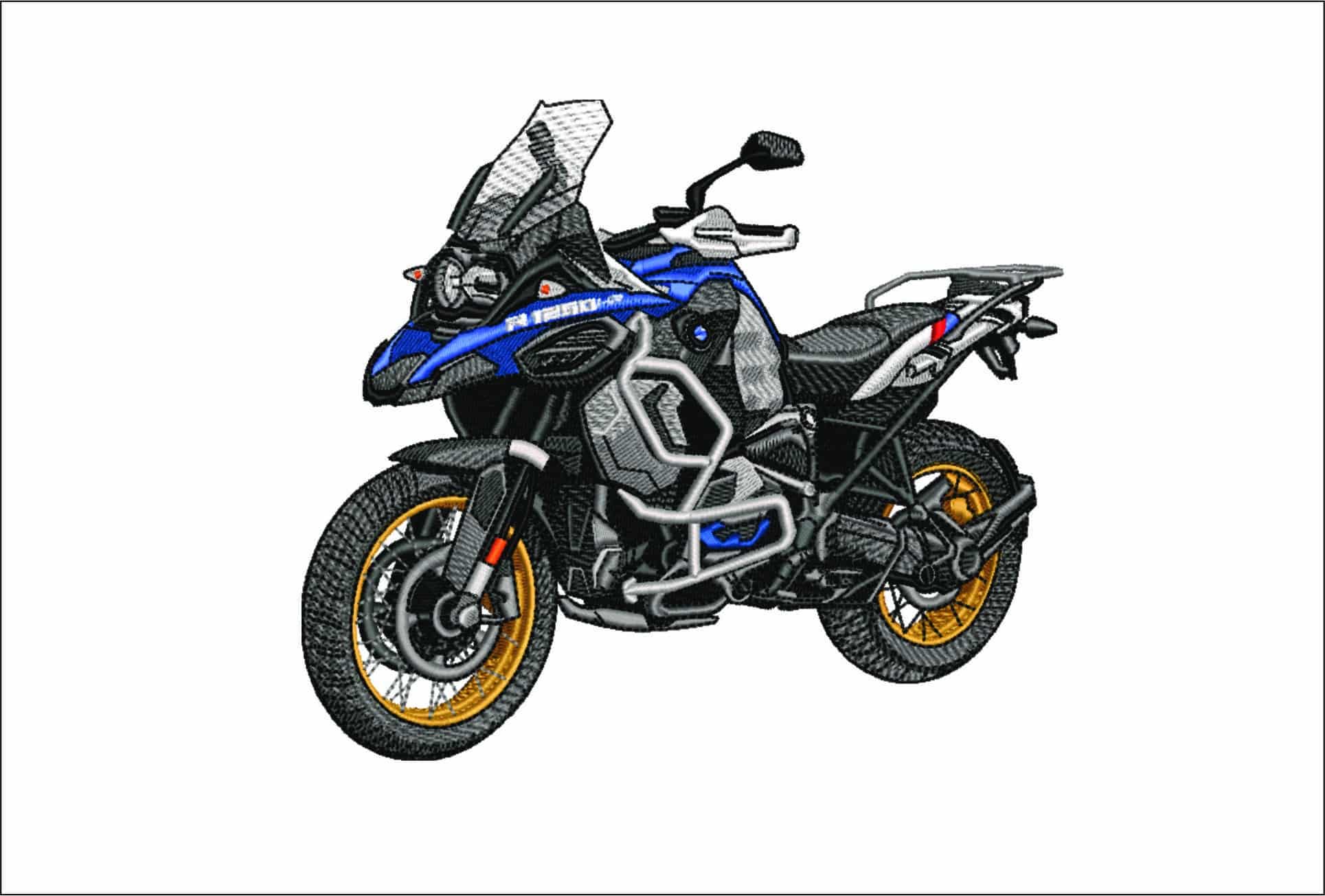 BMW R1200 Rally Motorbike- Elegant embroidery design file - instant download
