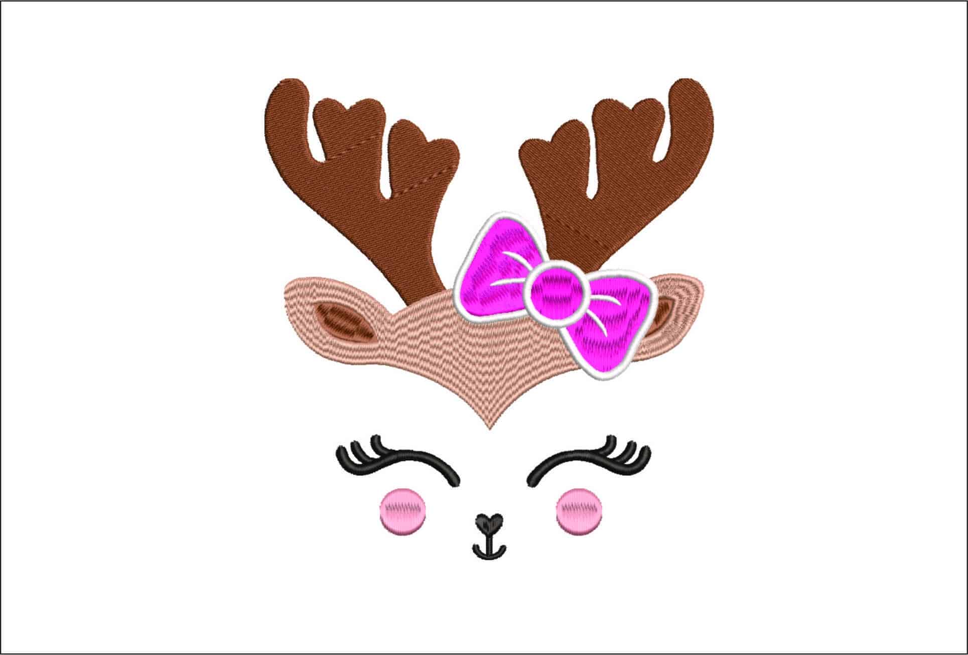 Boy Reindeer Face- Elegant embroidery design file - instant download