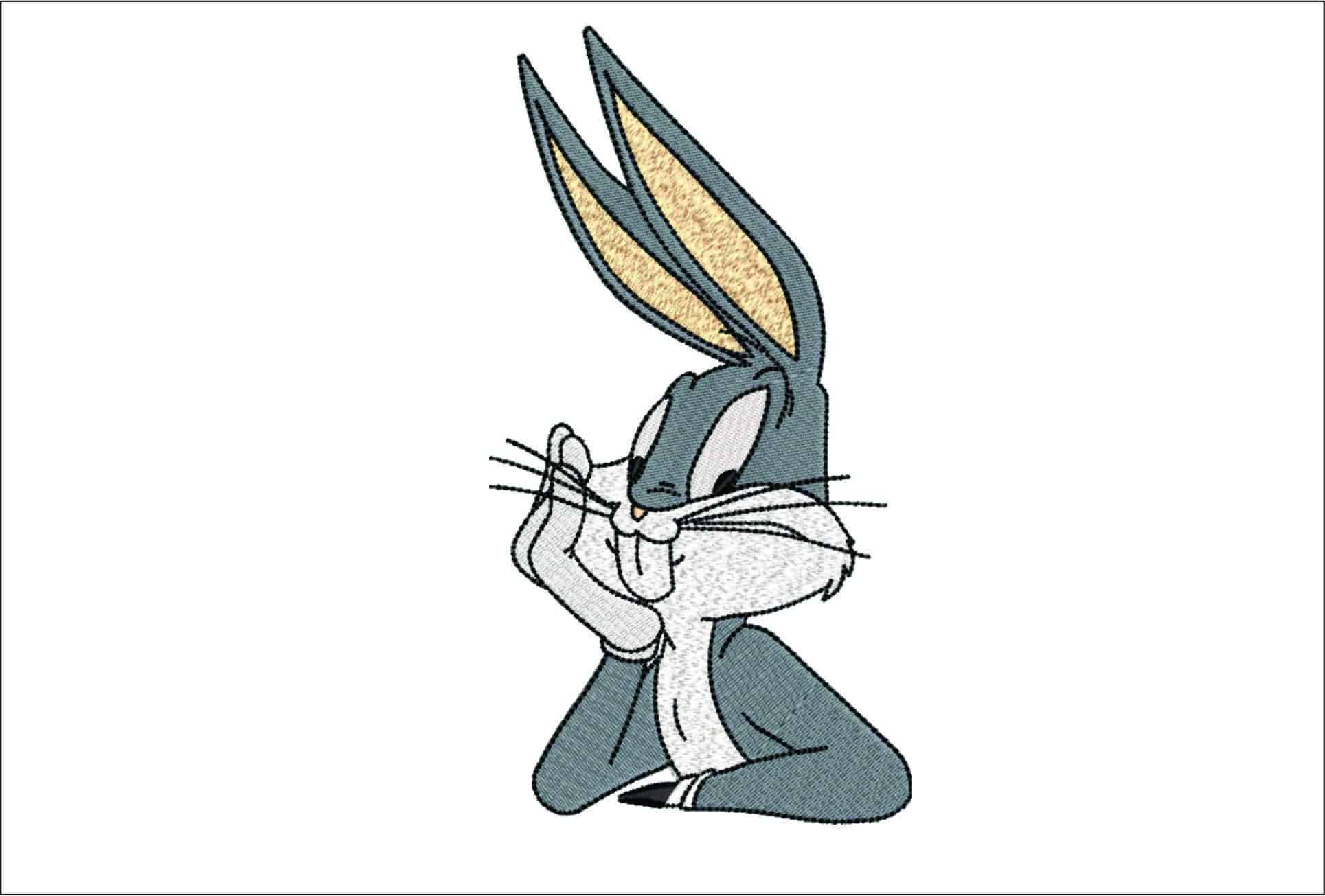 Buggs Bunny Elbow- Elegant embroidery design file - instant download