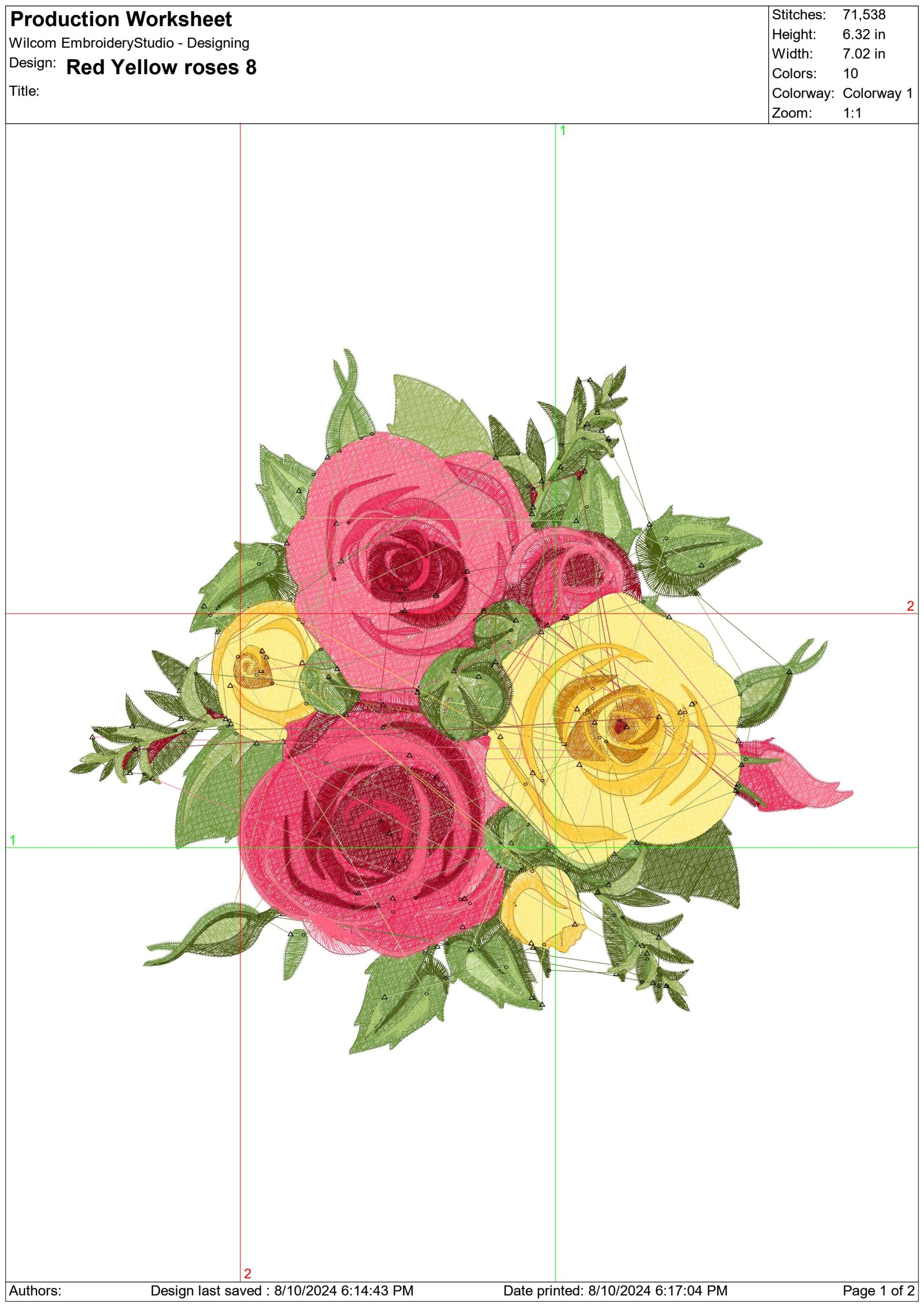 Bunch Roses- Elegant embroidery design file - instant download — view 3