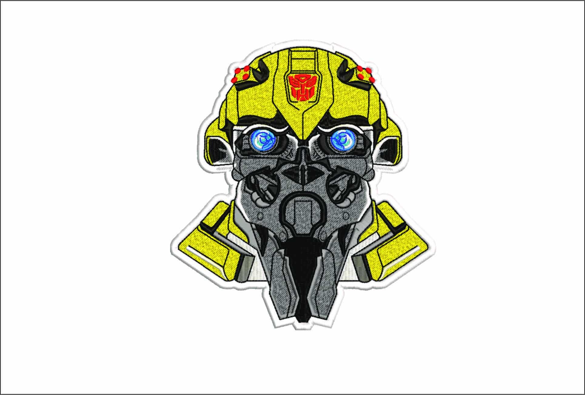 Bumble Bee Face - Transformer- Elegant embroidery design file - instant download