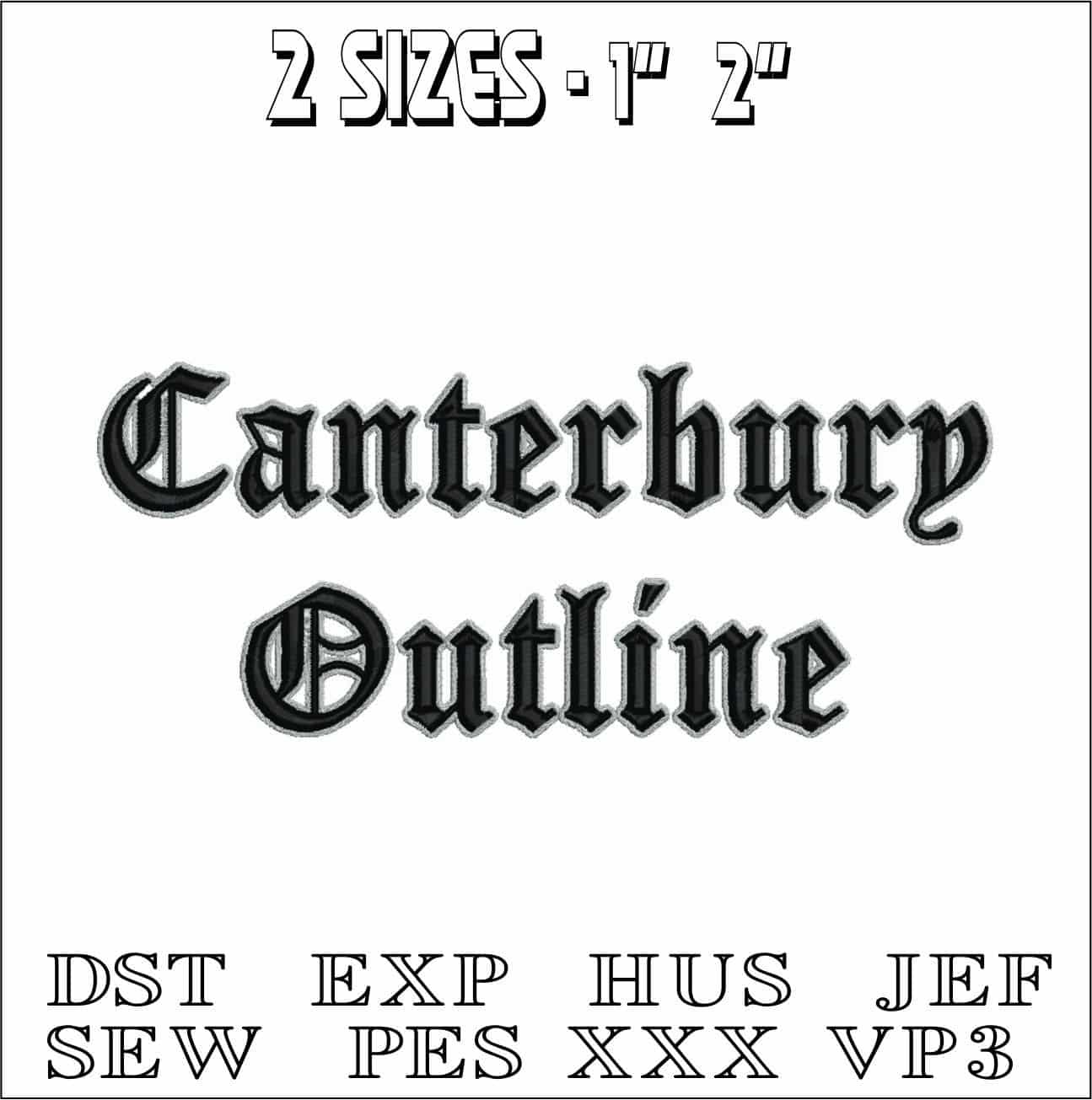 Canterbury Outline- Elegant embroidery design file - instant download — view 2