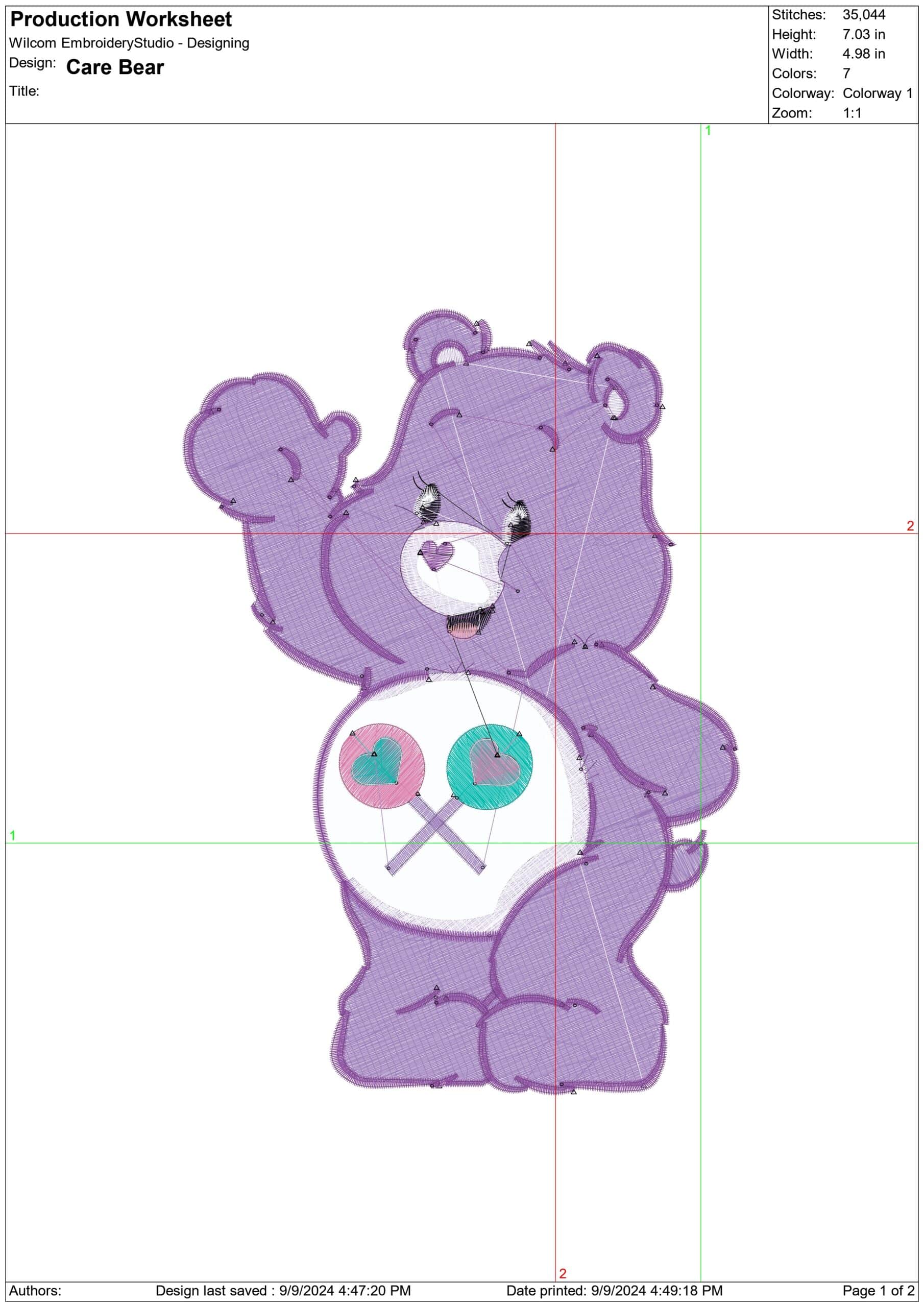 Care Bear- Elegant embroidery design file - instant download — view 4