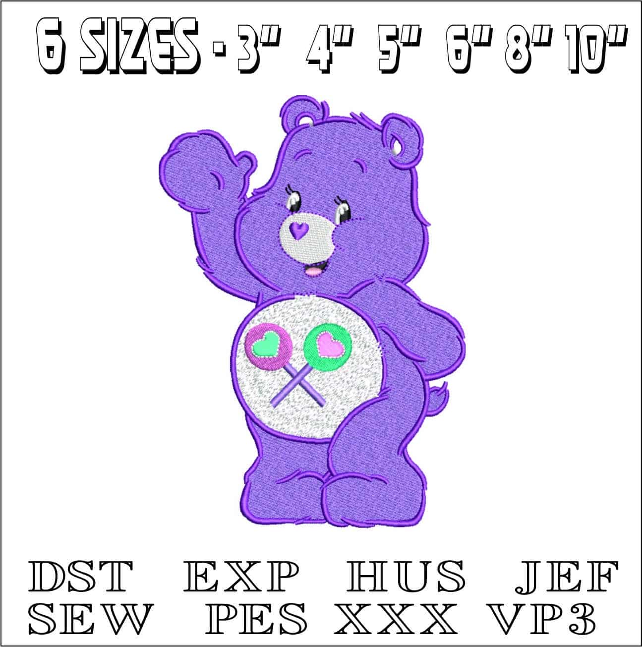 Care Bear- Elegant embroidery design file - instant download — view 2