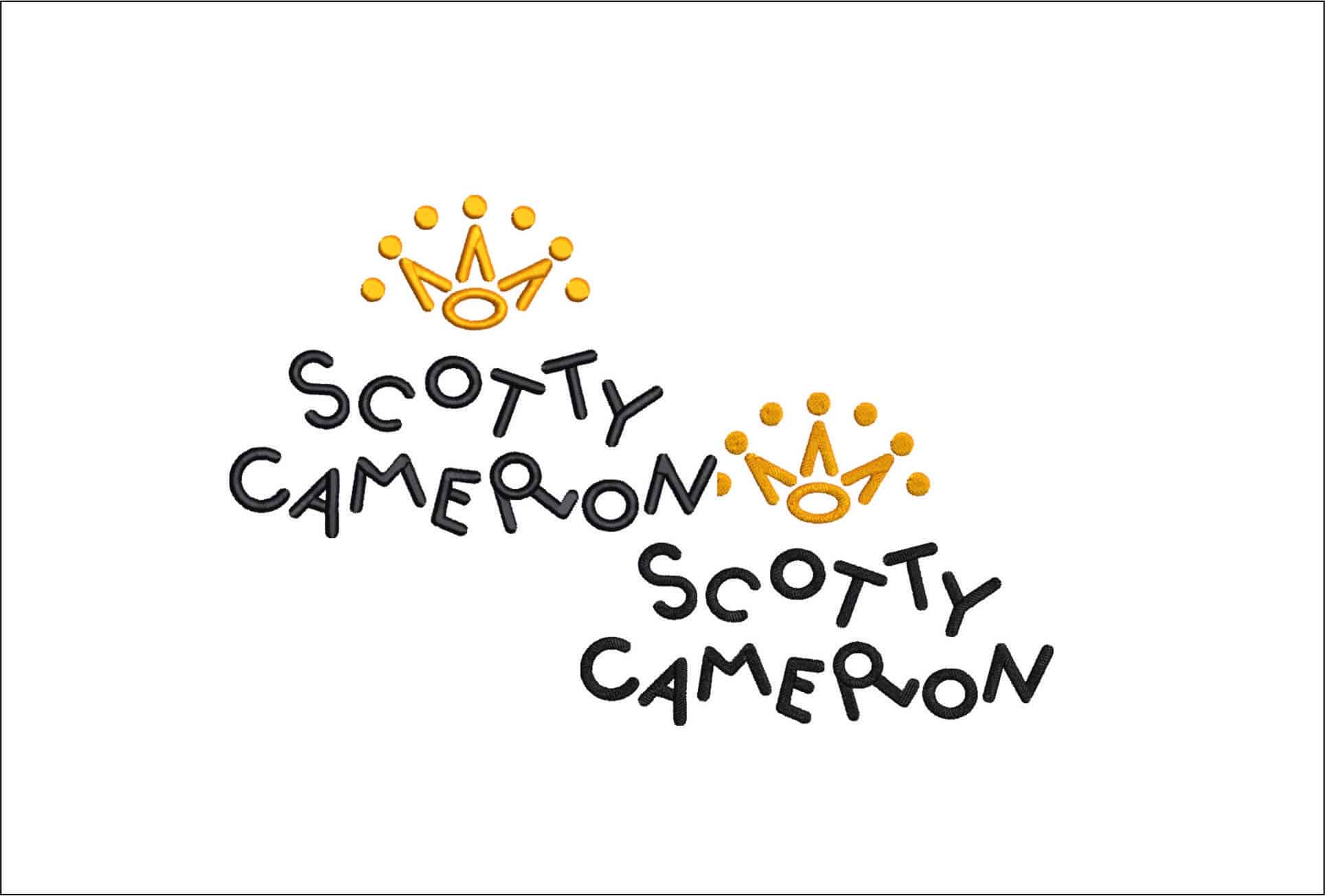 Scotty Cameron with Crown - Tatami and Satin embroidery designs - Putter Golf course Logo design machine pattern