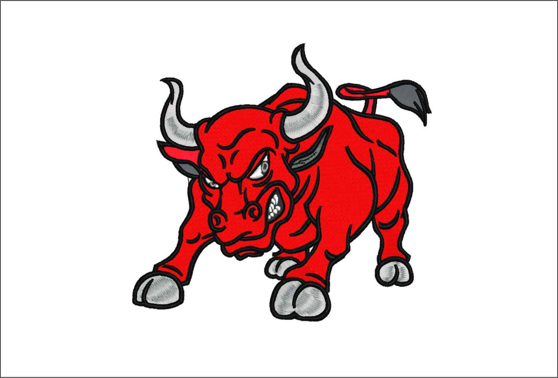 Charging Bull- Elegant embroidery design file - instant download