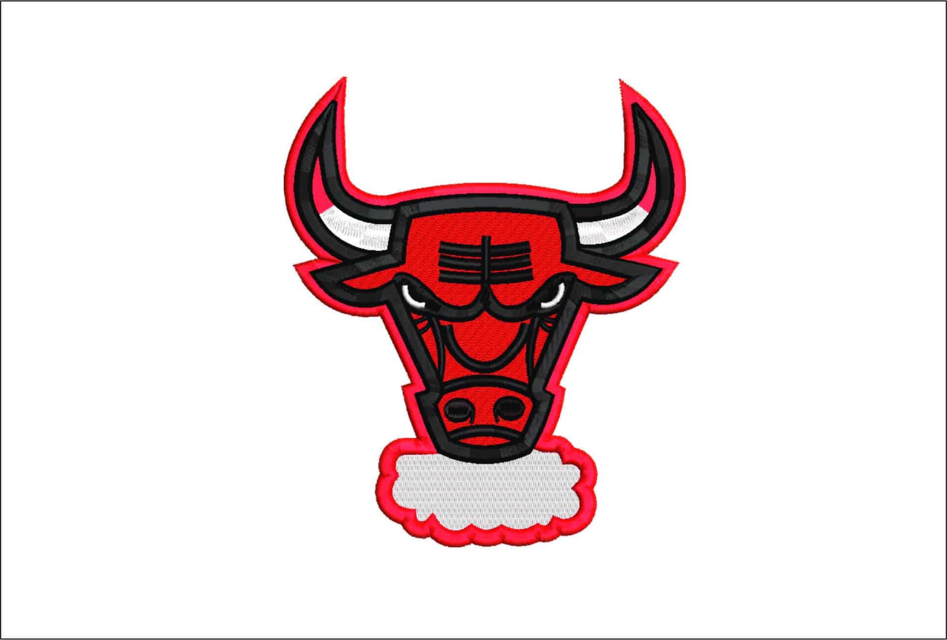 Chicago Bull Face Breathing- Elegant embroidery design file - instant download