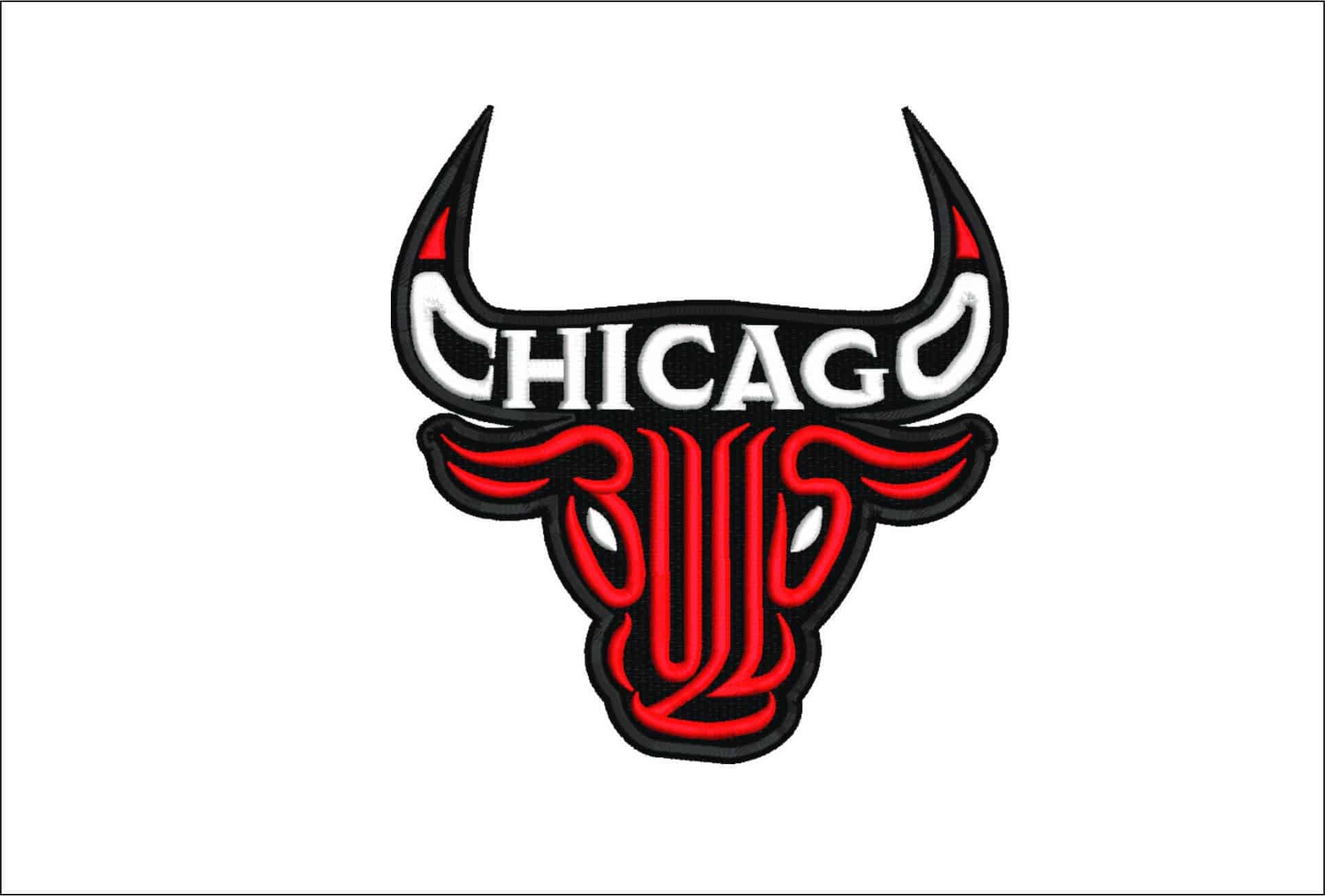 Chicago Bull Face Stylized- Elegant embroidery design file - instant download