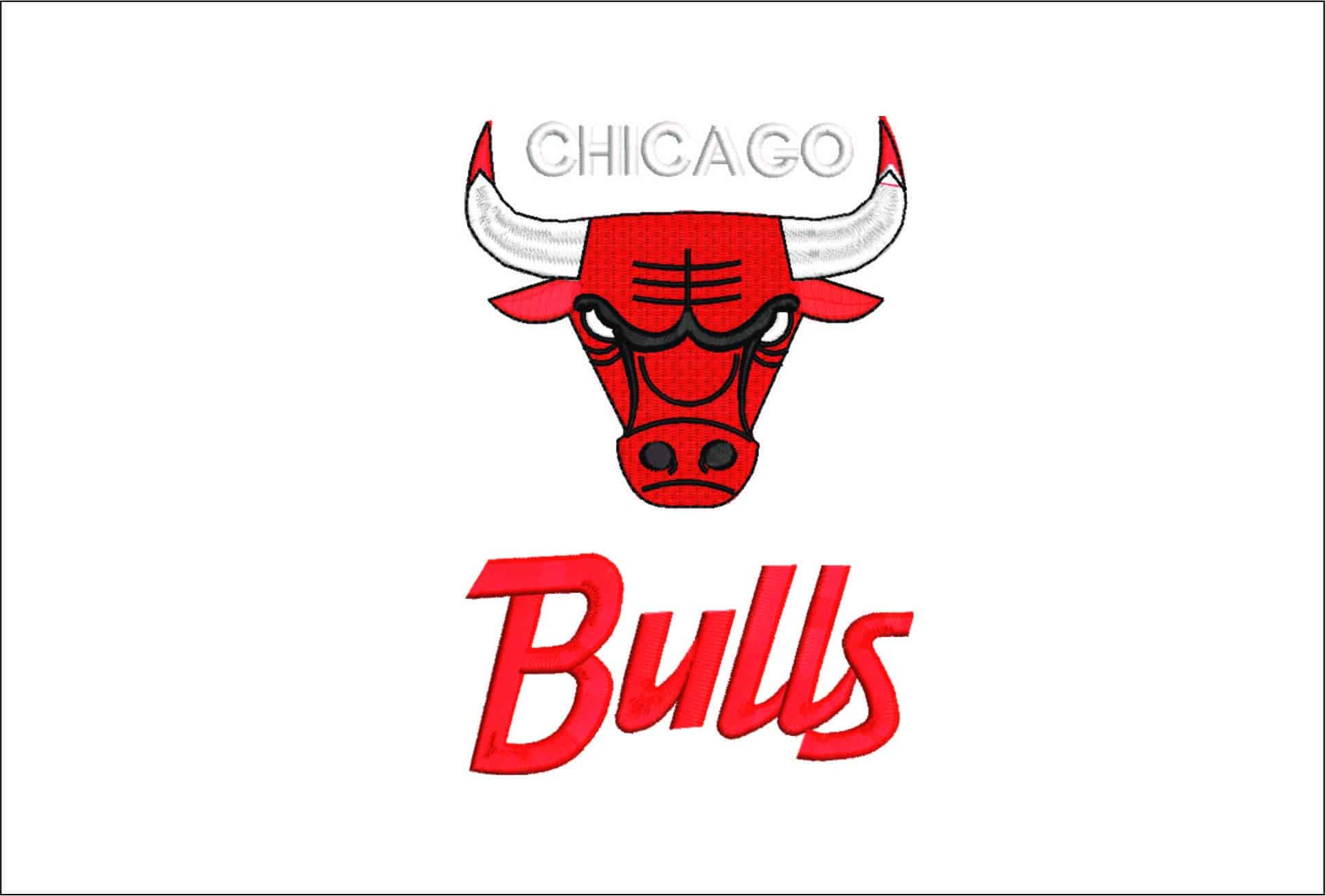 Chicago Bulls Stylish letters- Elegant embroidery design file - instant download
