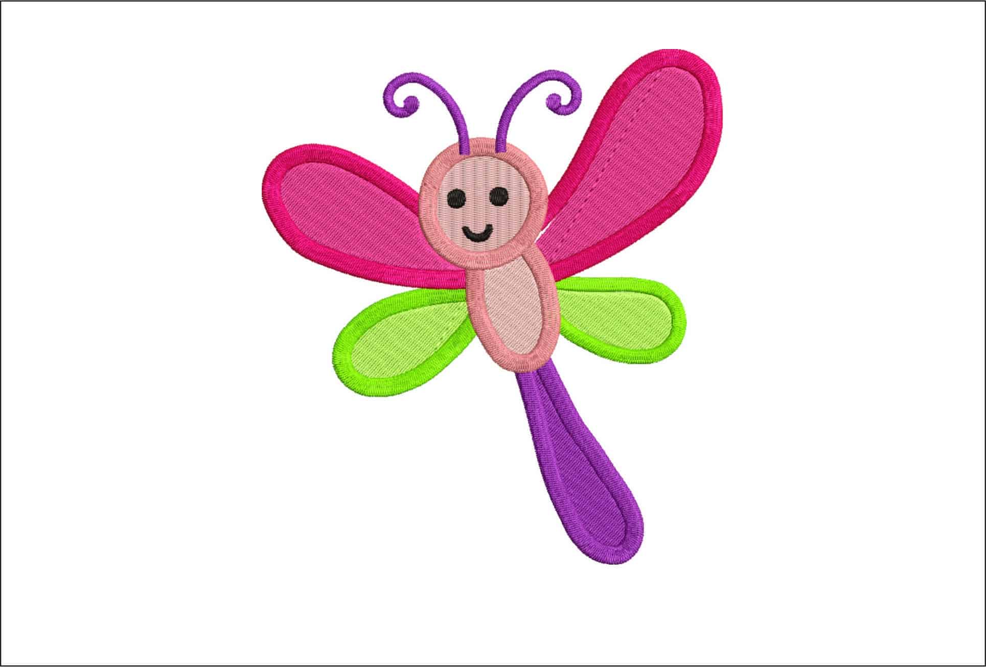 Childrens Butterfly- Elegant embroidery design file - instant download