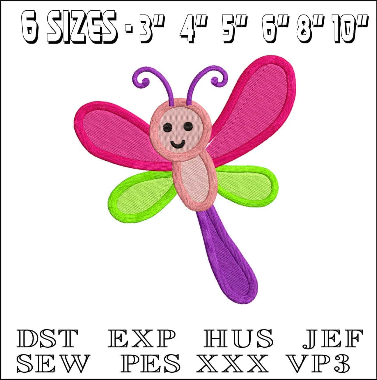 Childrens Butterfly- Elegant embroidery design file - instant download — view 2