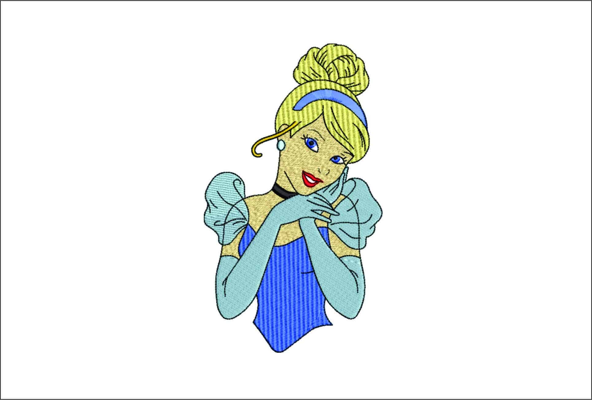 Cinderella- Elegant embroidery design file - instant download