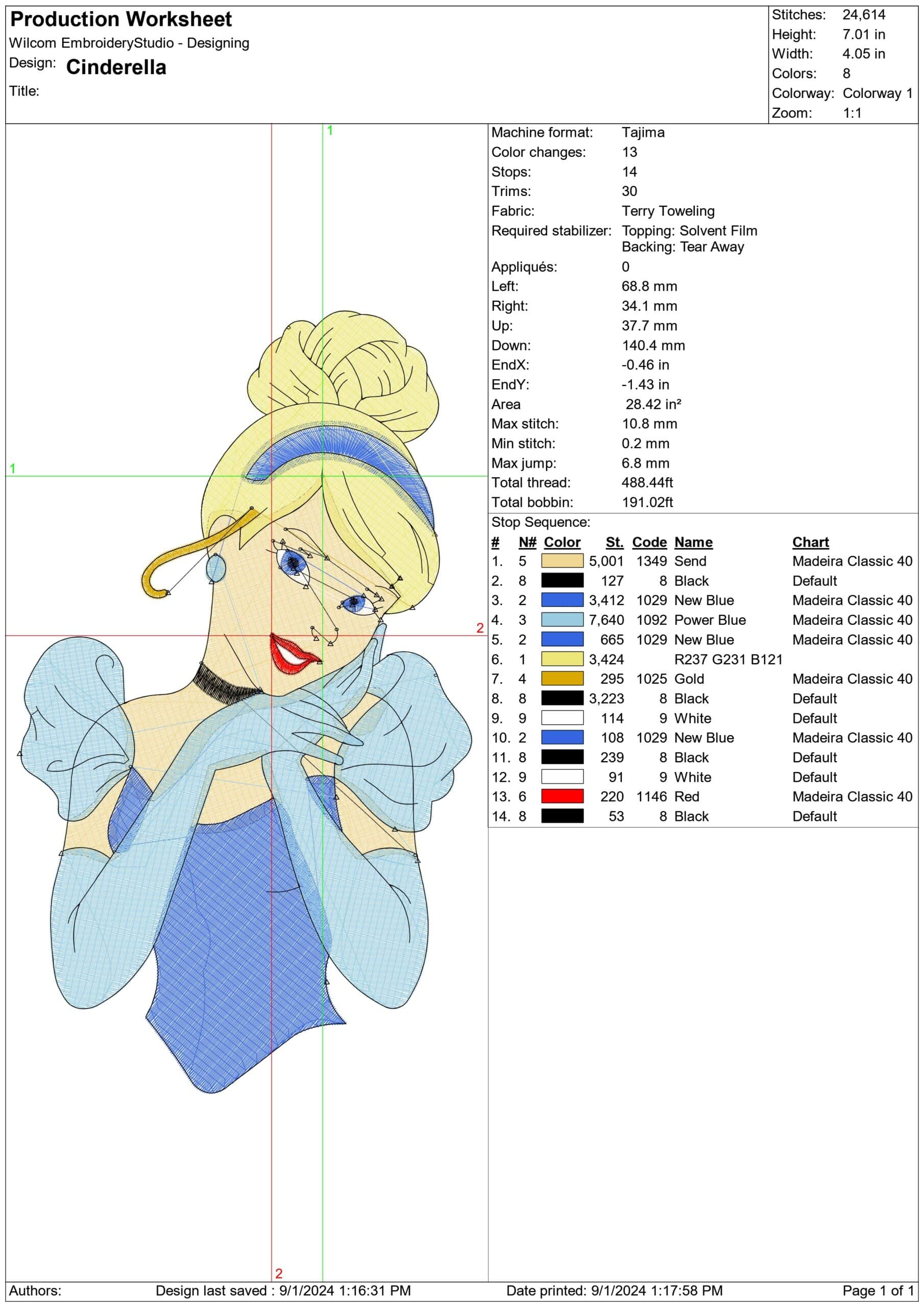 Cinderella- Elegant embroidery design file - instant download — view 3