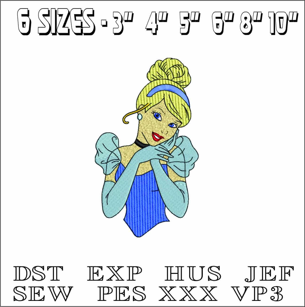 Cinderella- Elegant embroidery design file - instant download — view 2