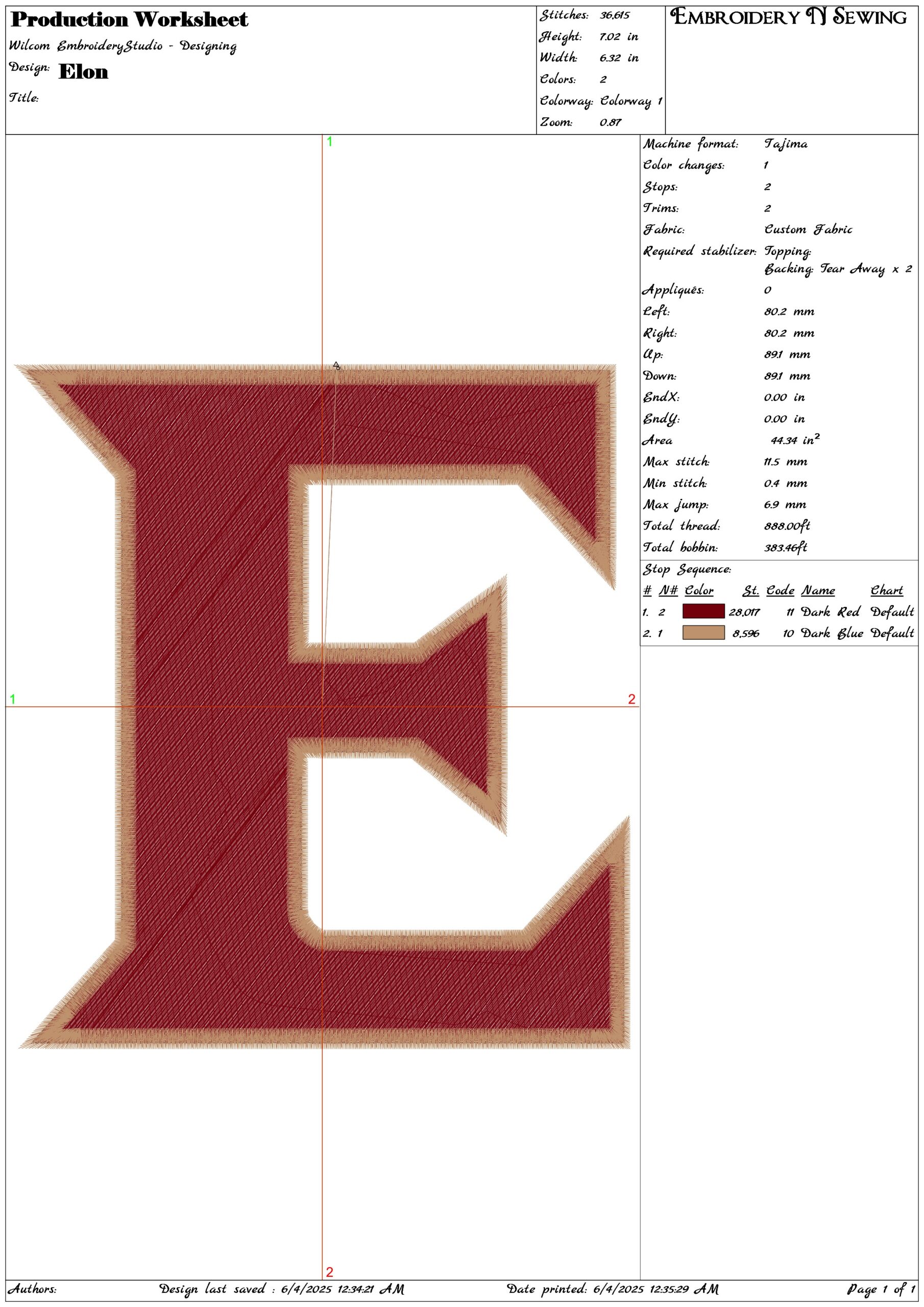 Elon E embroidery design - Elon College embroidery machine pattern embroidery file - instant download in a frame — view 3