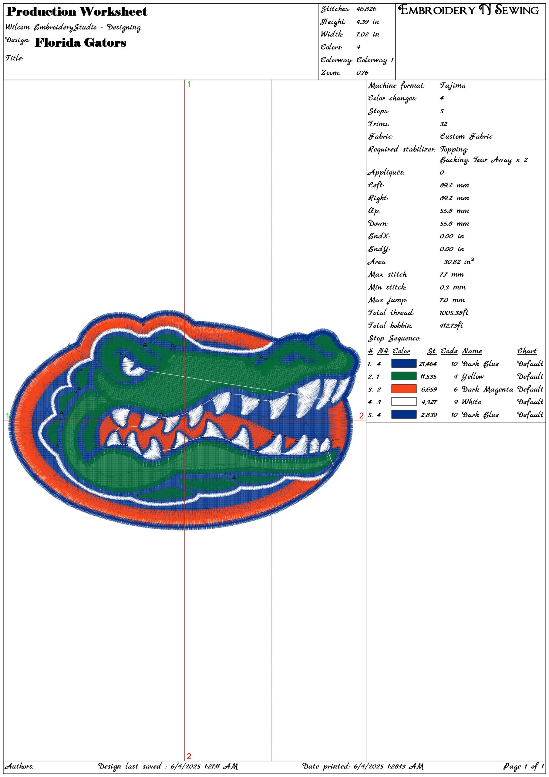 Florida Gators embroidery design - University of Florida embroidery machine pattern embroidery file - instant download in a frame — view 3