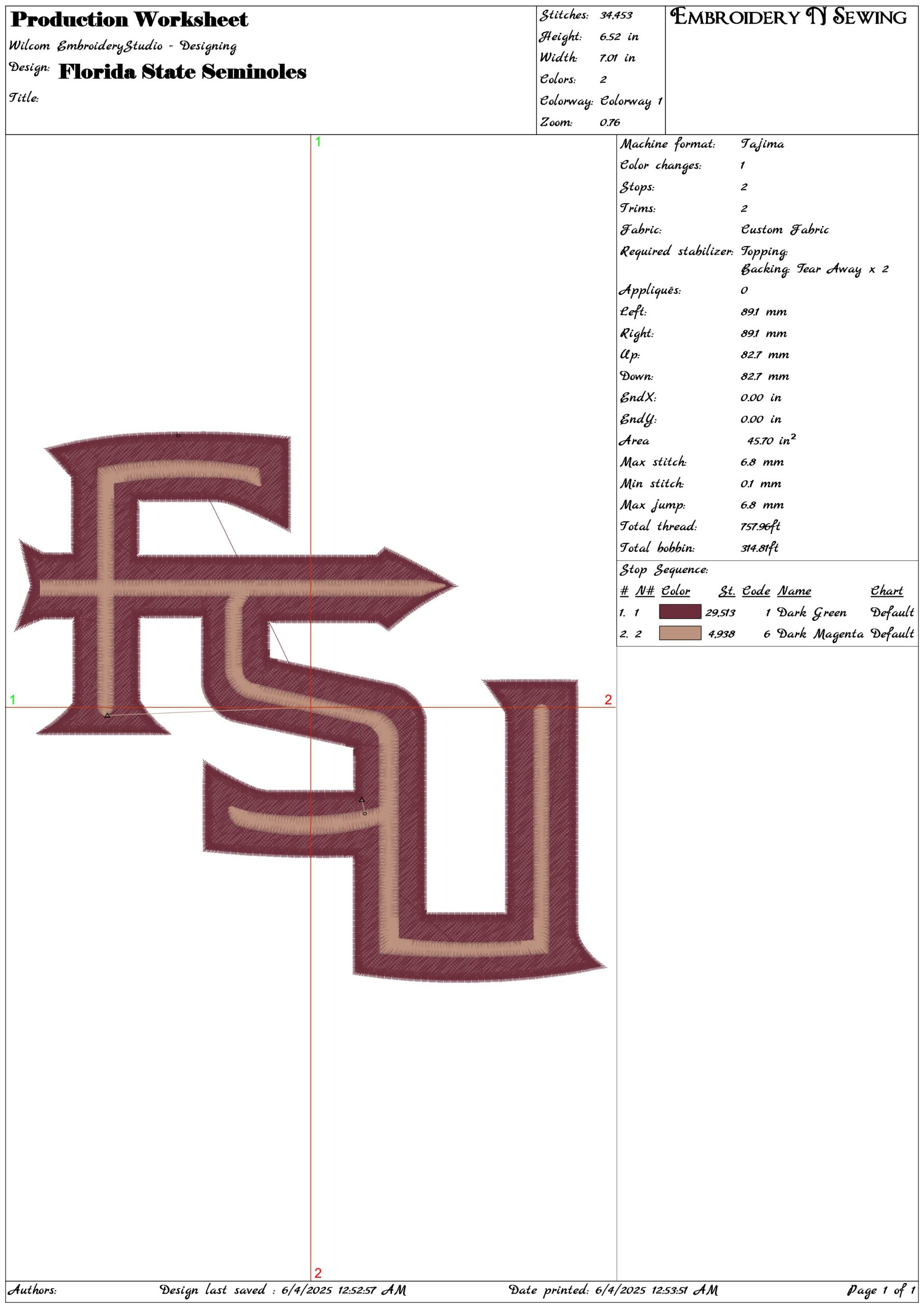 Florida State Seminoles embroidery design - Florida State University embroidery machine pattern embroidery file - instant download in a frame — view 3