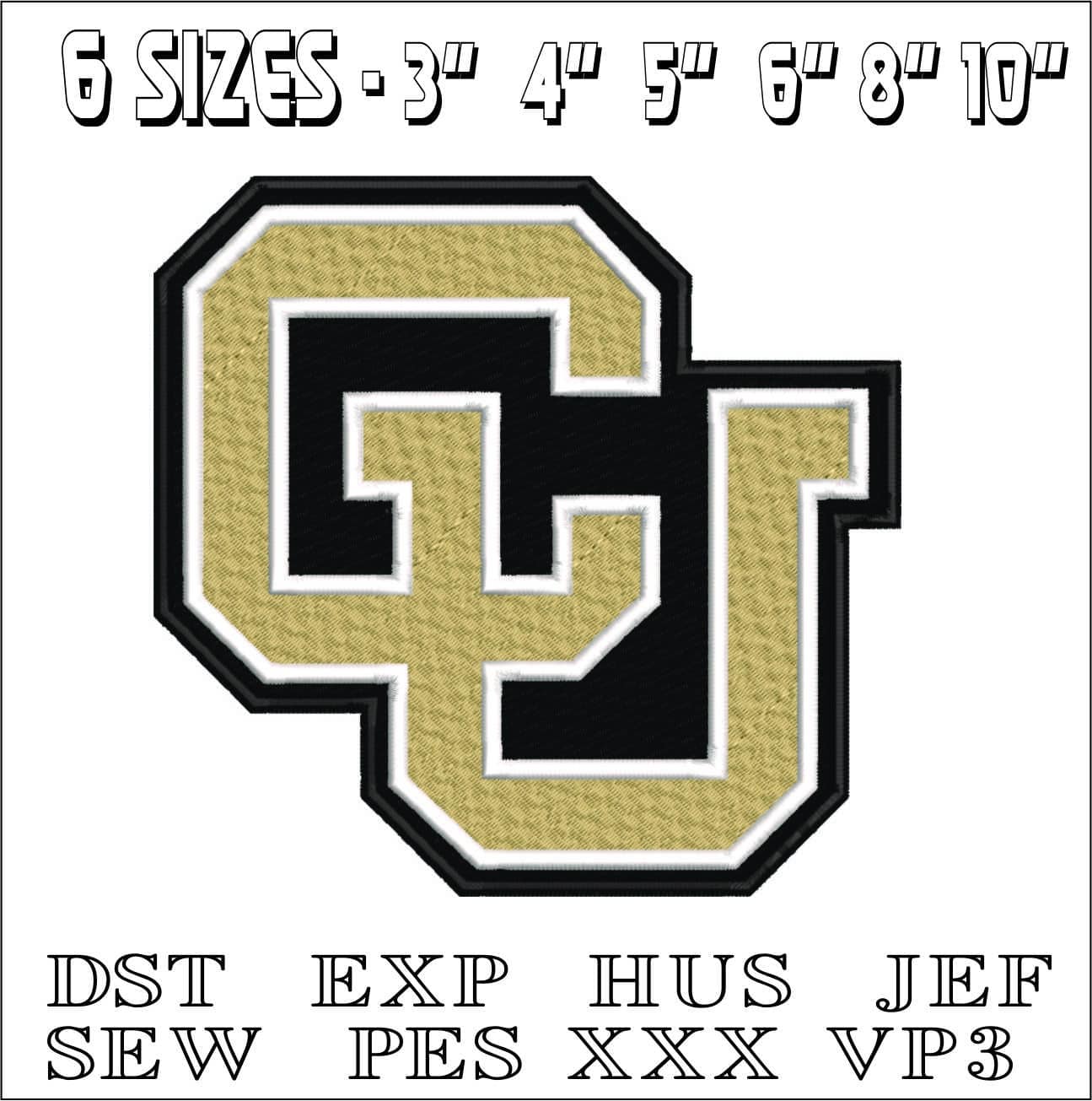 University of Colorado Boulder embroidery design - Syracuse University embroidery machine pattern embroidery file - instant download in a frame — view 2