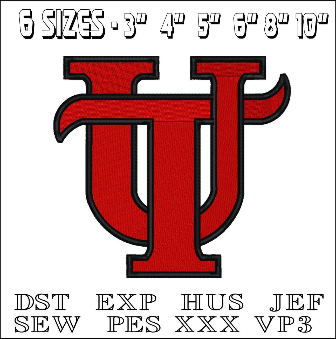UT University of Tampa embroidery design - University of Tampa embroidery machine pattern embroidery file - instant download in a frame — view 2