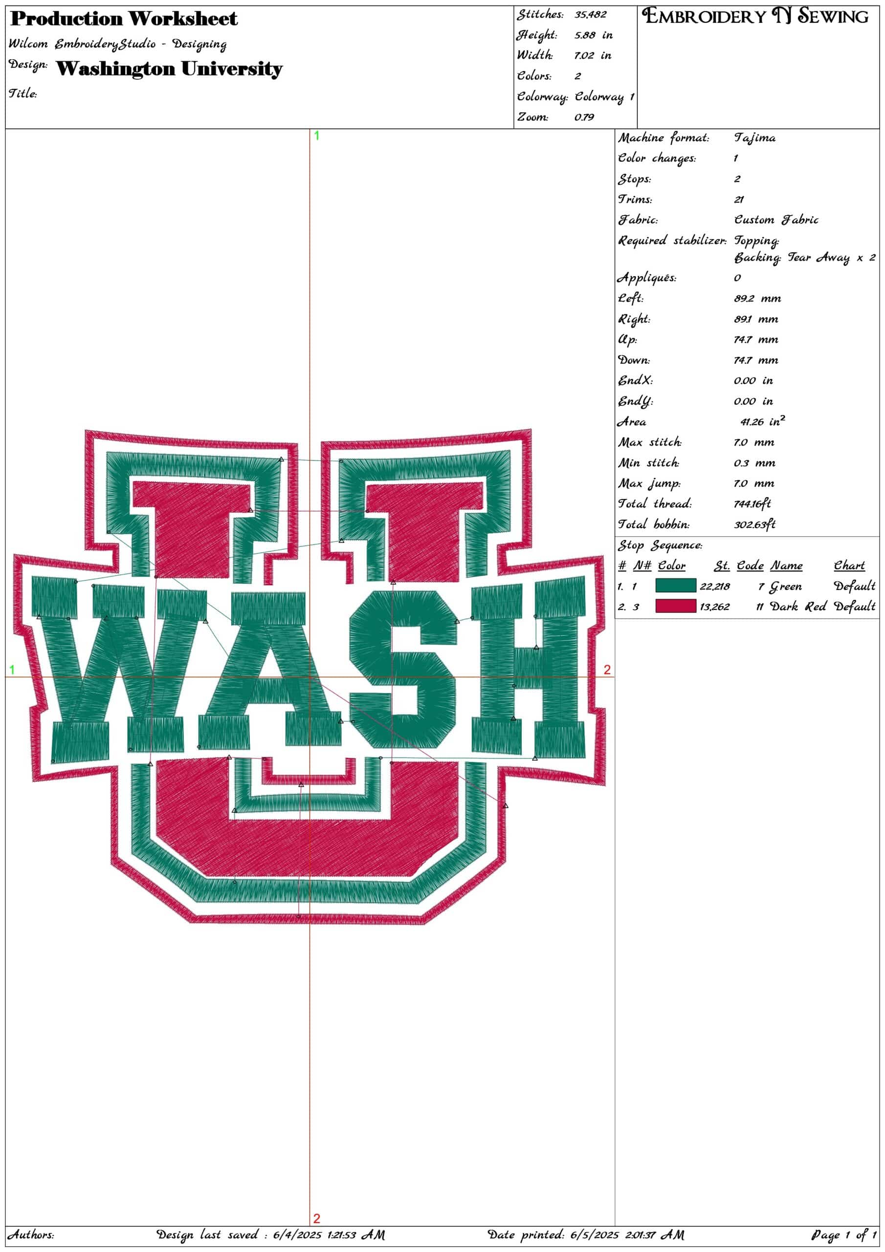 Washington University embroidery design - Washington University embroidery machine pattern embroidery file - instant download in a frame — view 3