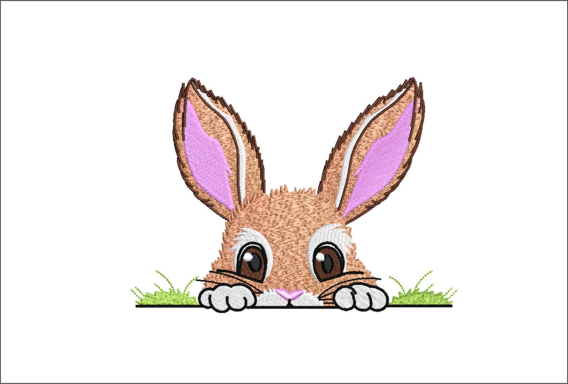 Cute Bunny peeking- Elegant embroidery design file - instant download